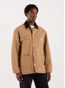 Veste ample à col contrasté en denim de coton | Beige by CARHARTT WIP CARHARTT WIP Veste ample à col contrasté en denim de coton | Beige