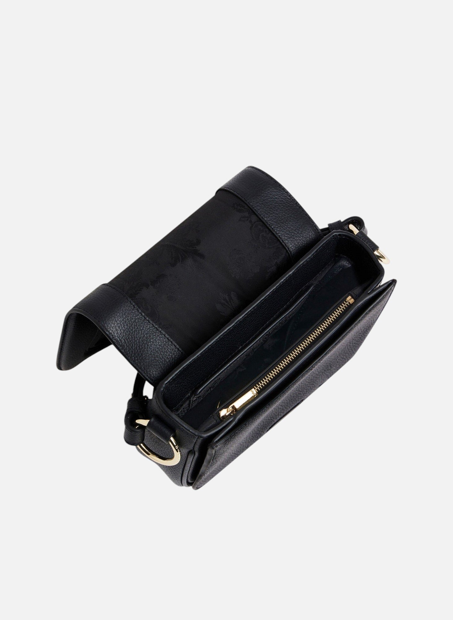 Petit sac bandoulière ella en cuir grainé Noir