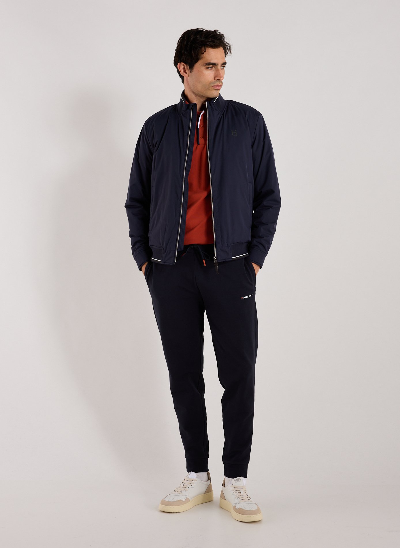 Straight stand-up collar jacket HACKETT Blue