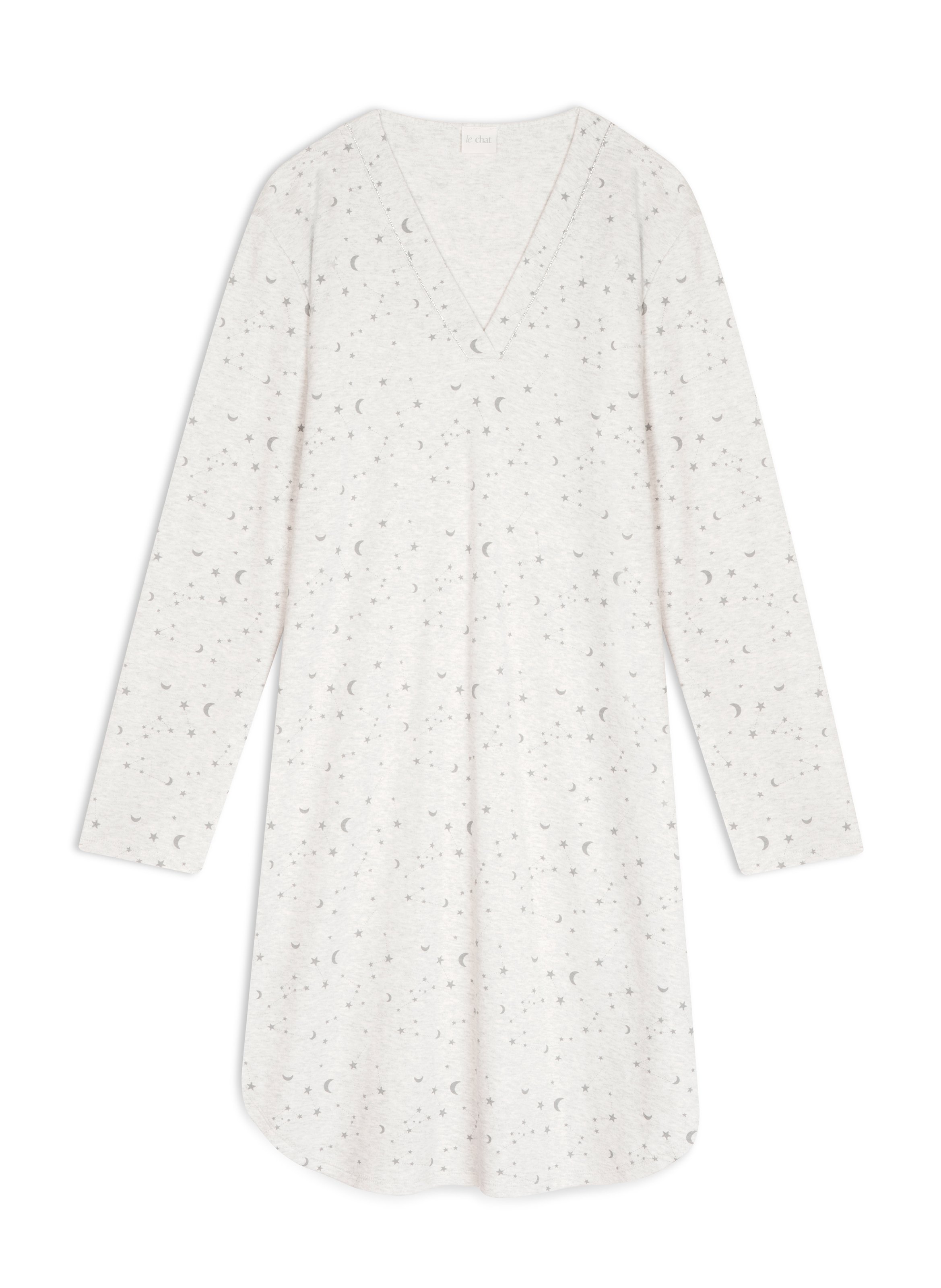 Chemise de nuit en coton luna 101 LE CHAT Gris