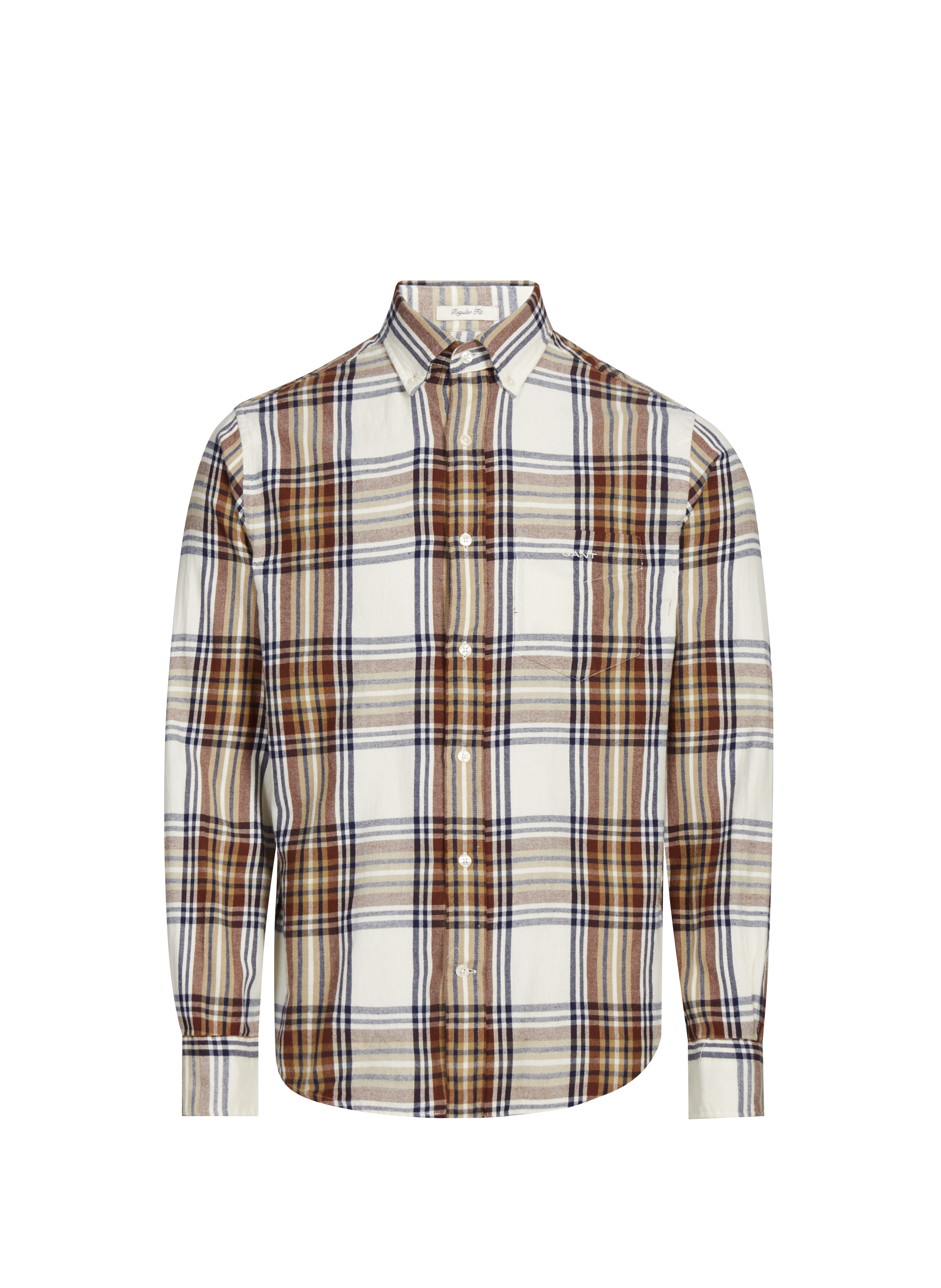 Straight checked cotton shirt GANT Beige