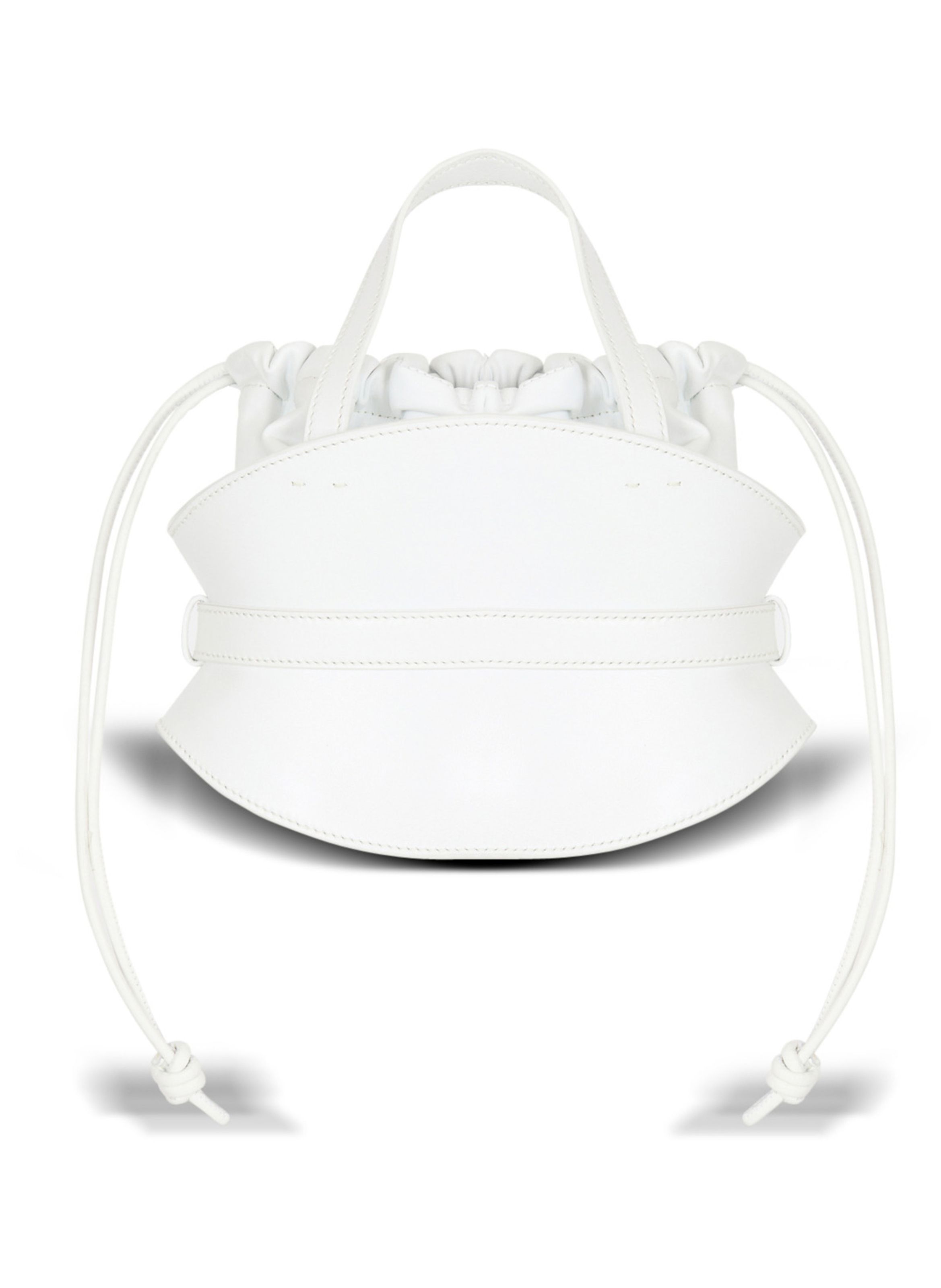 Sac shuffle mini en cuir de veau BALMAIN Blanc