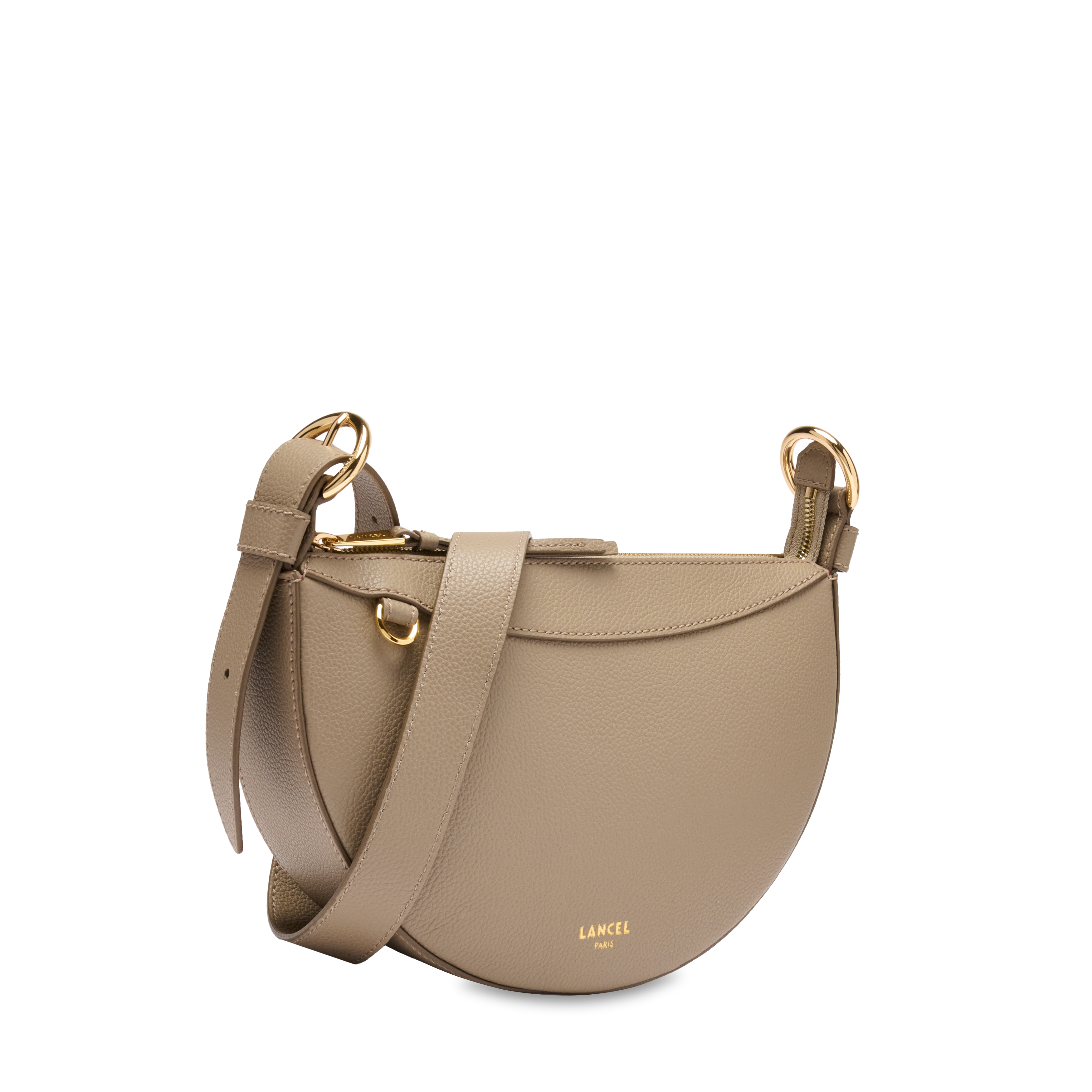 Sac porté croisé demi lune faubourg de lancel en cuir LANCEL Beige
