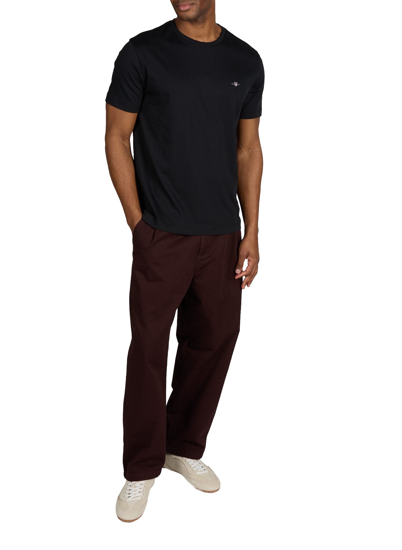 T-shirt uni en coton GANT Noir