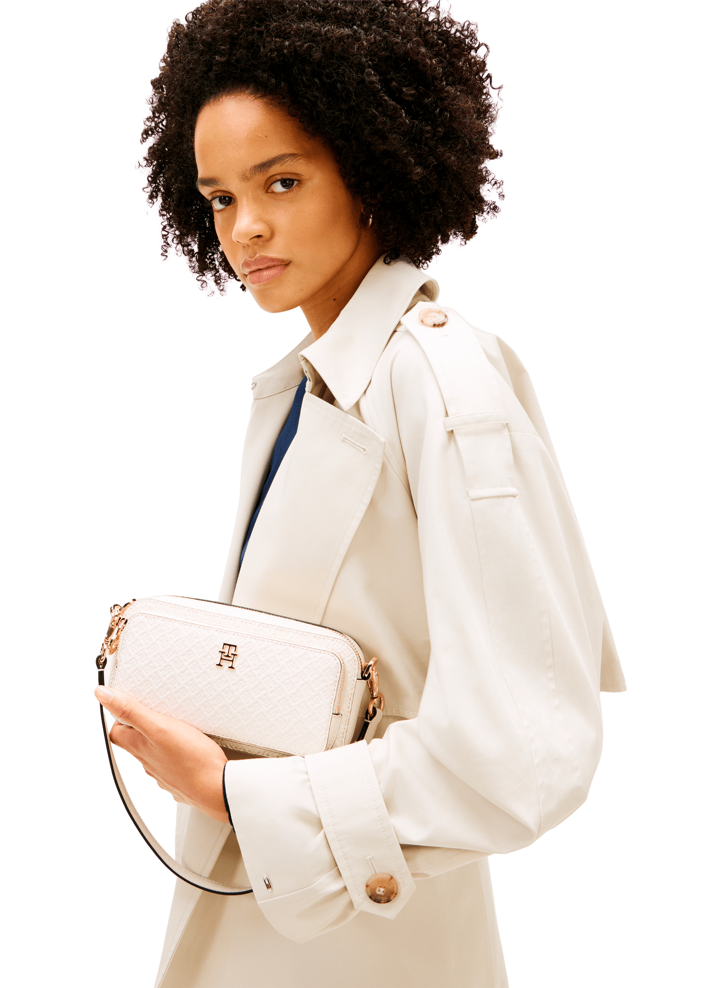 Monogram TH shoulder bag TOMMY HILFIGER Beige