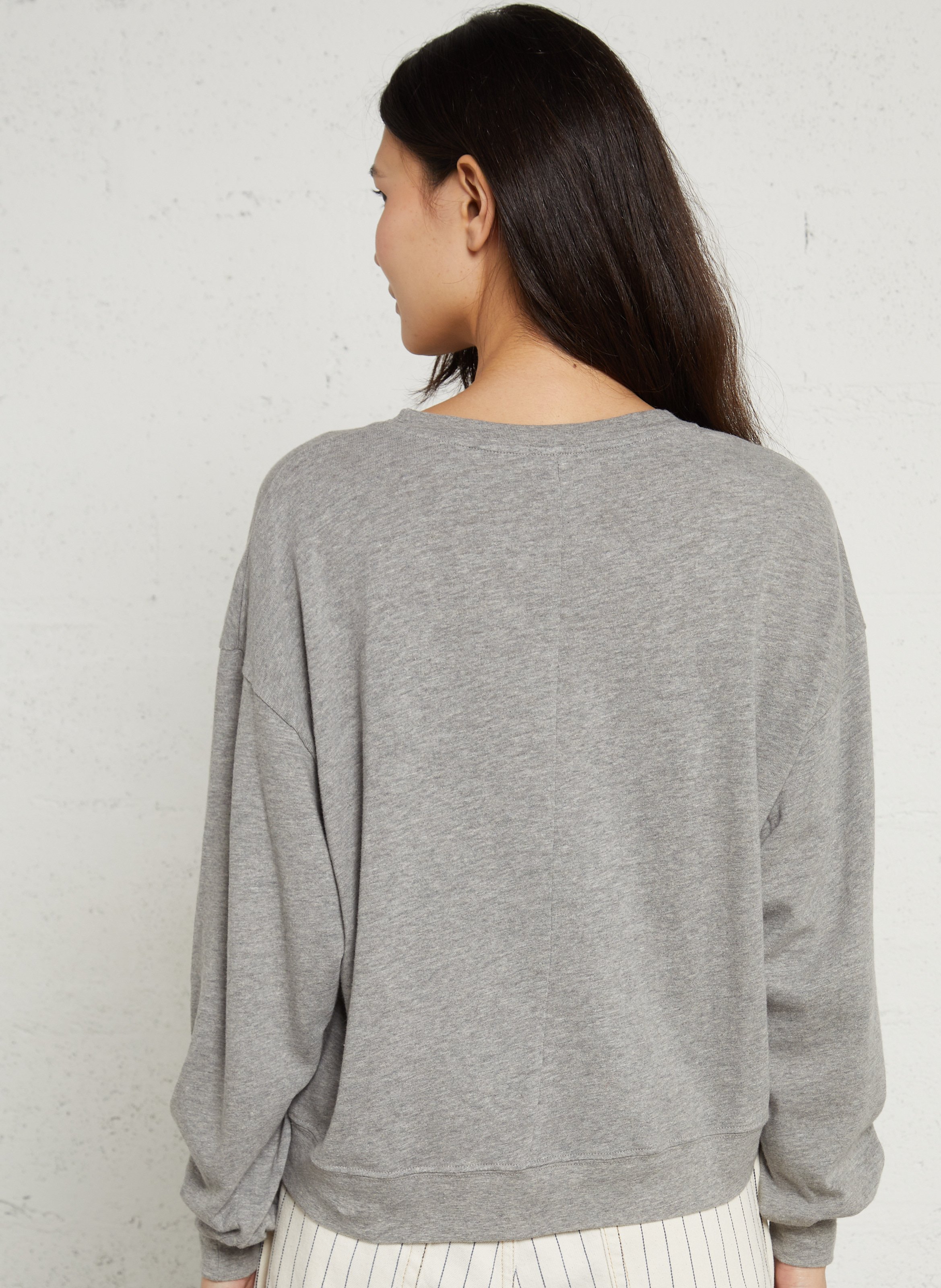 Tee-shirt droit col rond en coton sonoma AMERICAN VINTAGE Gris