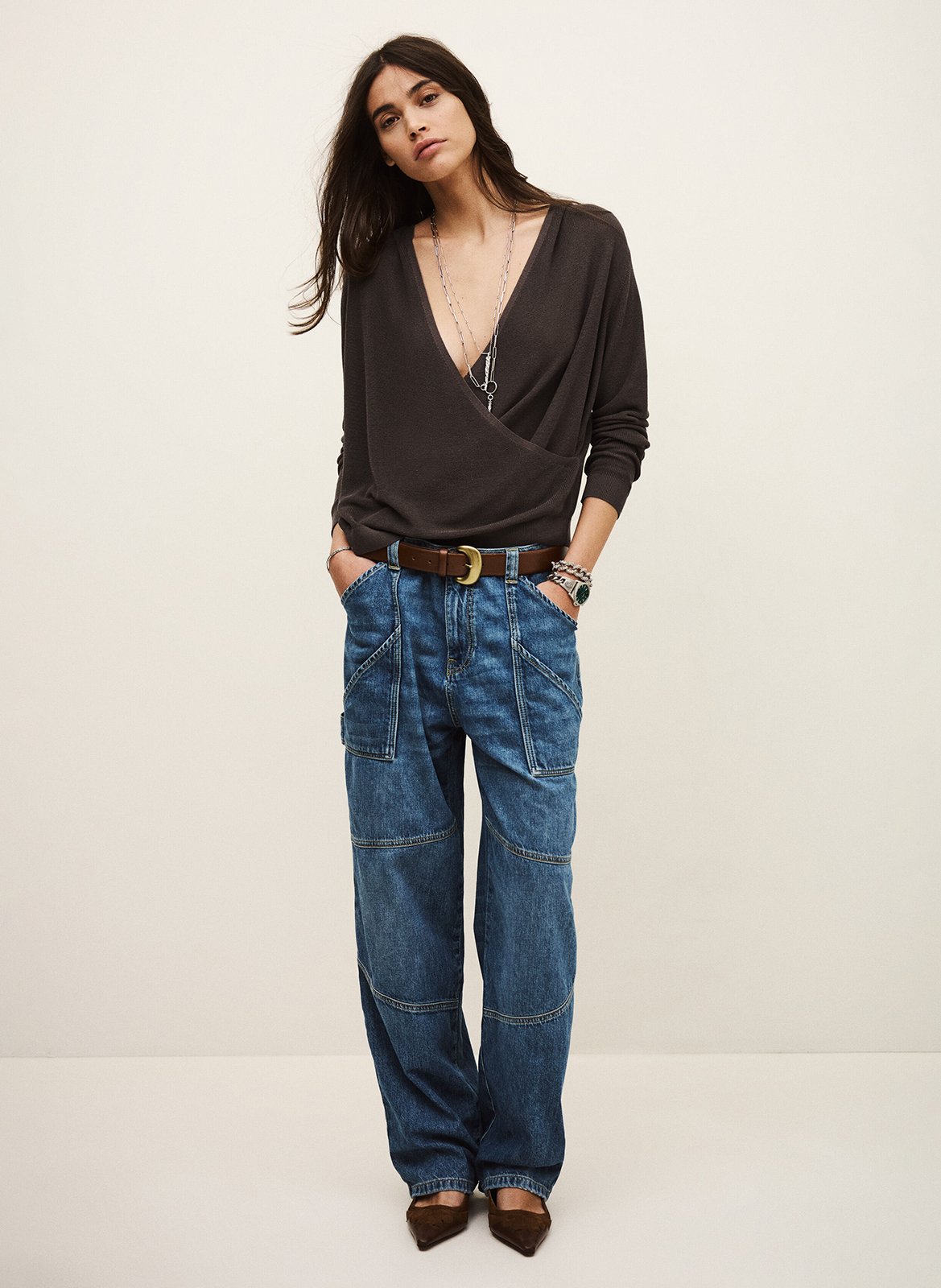 Pull cache-cœur beline BA&SH Marron