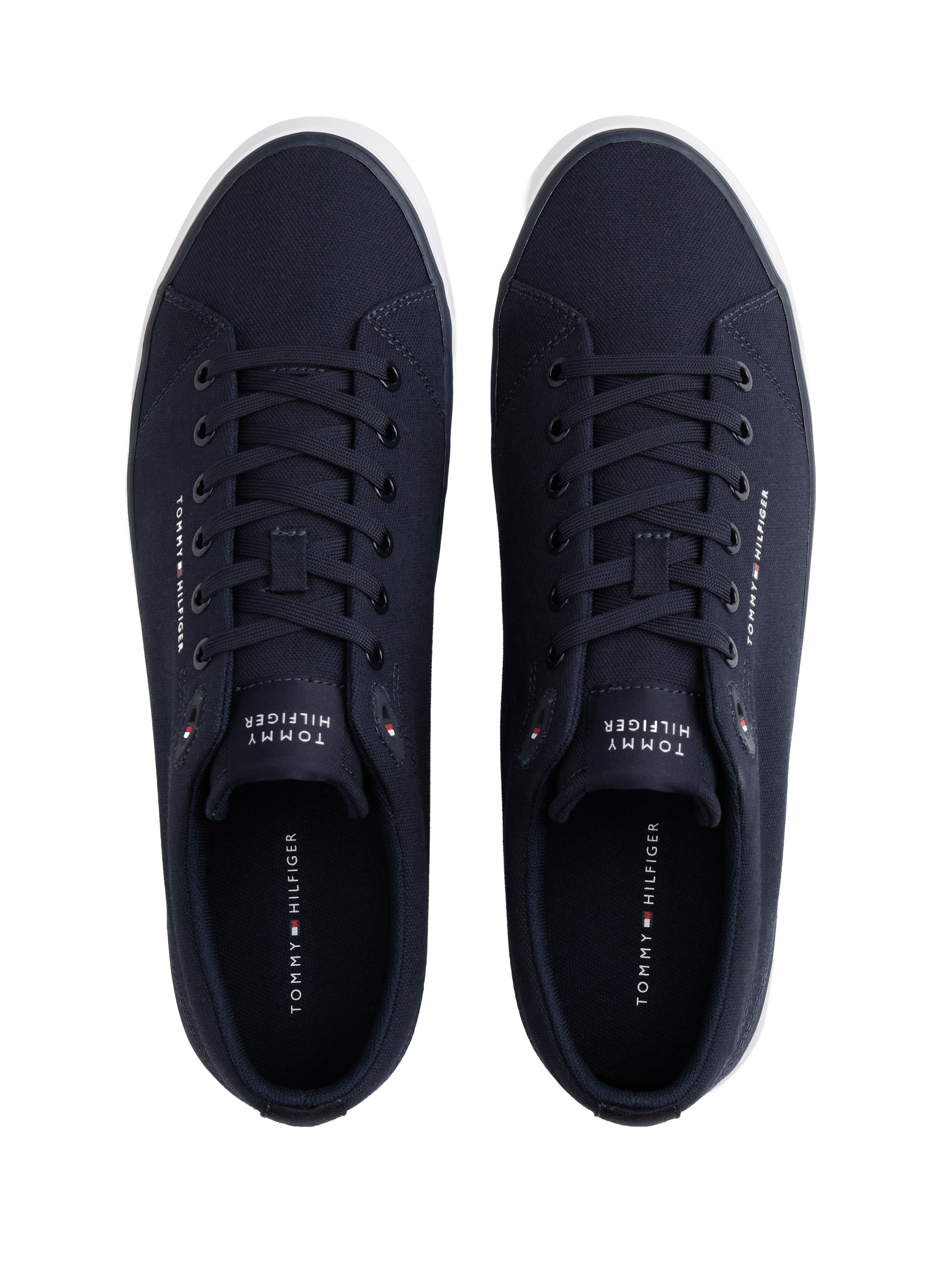 Low-top canvas sneakers with recycled logo TOMMY HILFIGER Blue