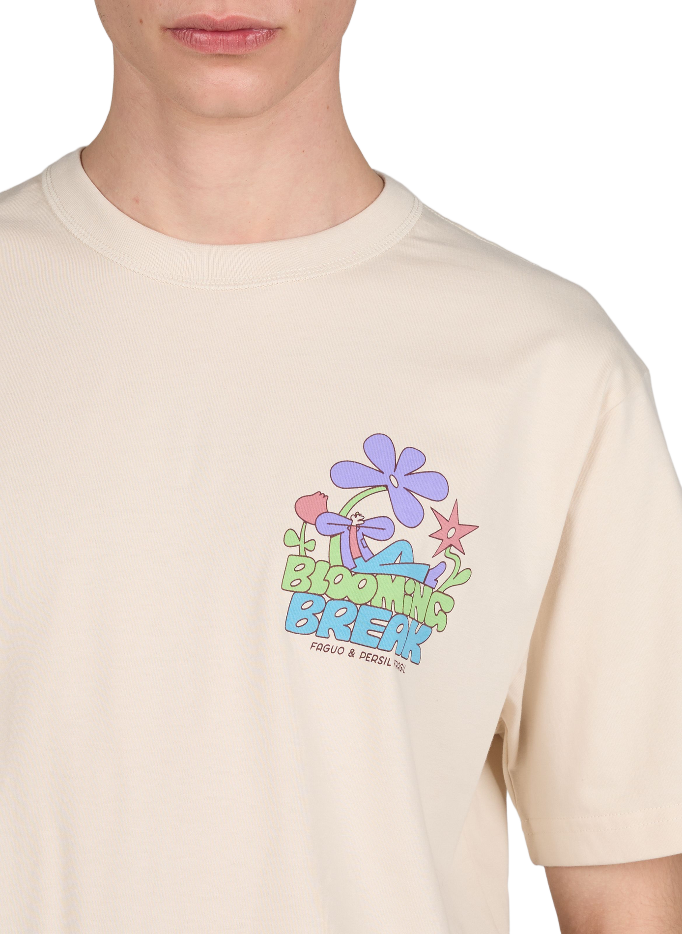 T-shirt imprimé Lugny en coton FAGUO Beige