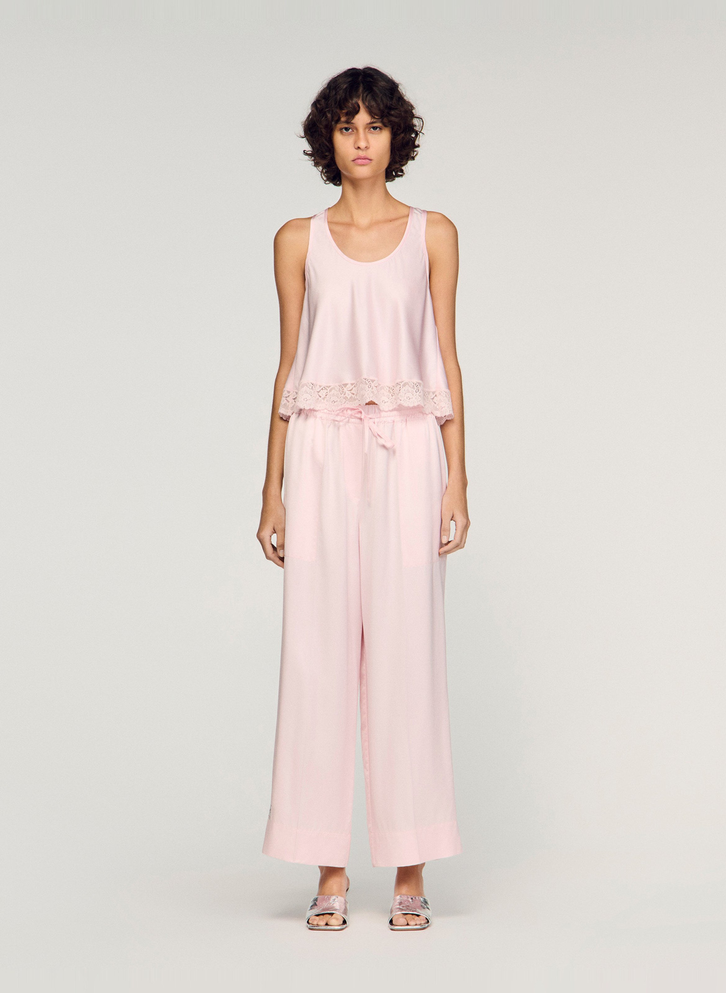 Débardeur col rond SANDRO Rose