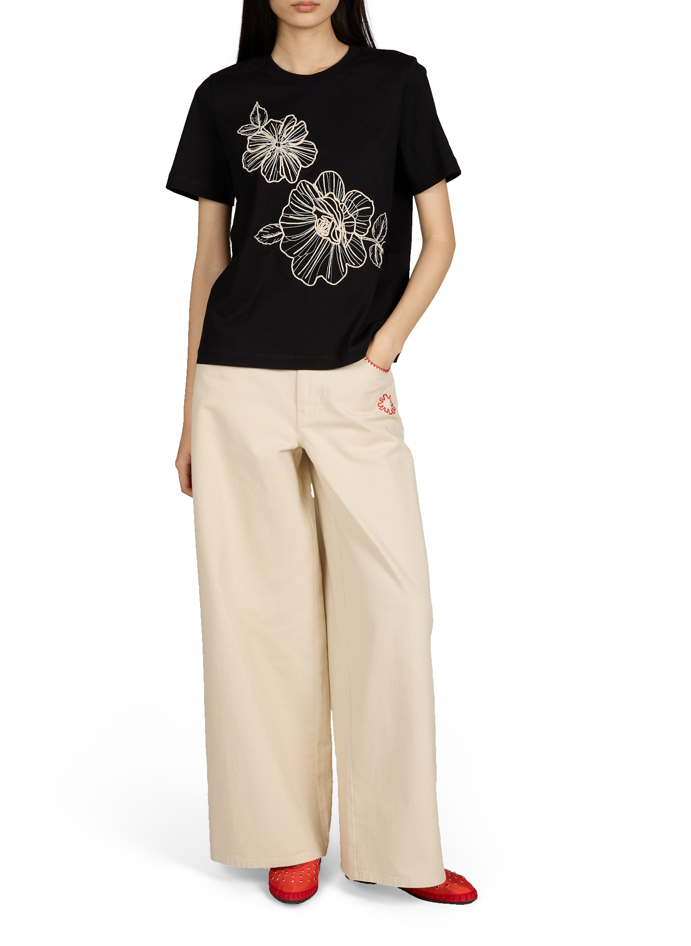 T-shirt Objvivi en coton  OBJECT Noir