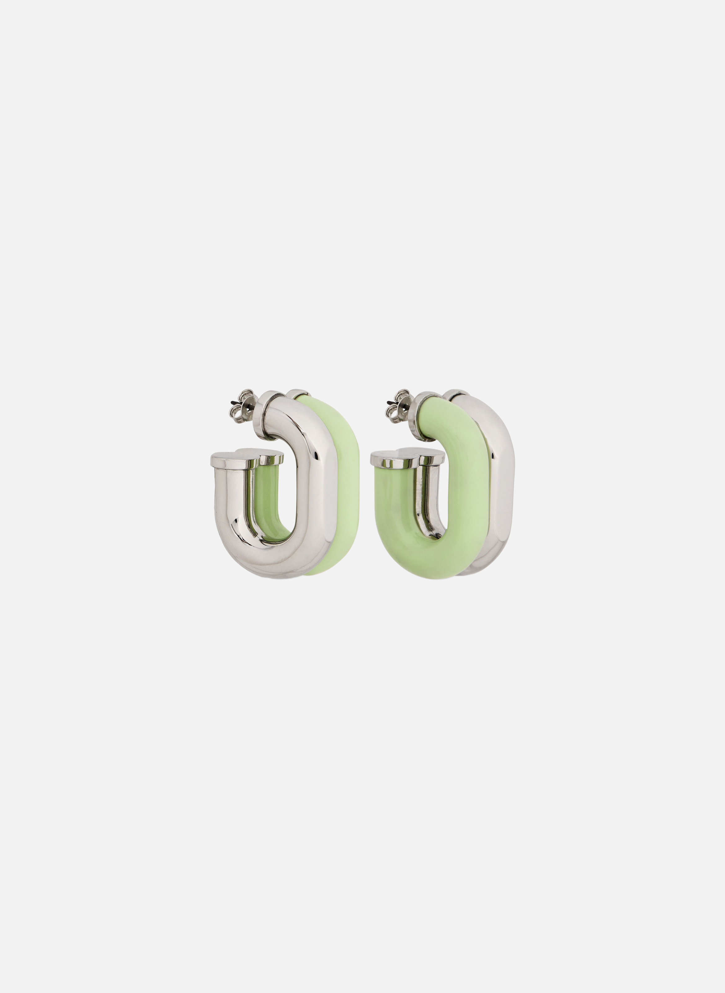 Boucles d’oreilles xl link bicolores RABANNE Vert