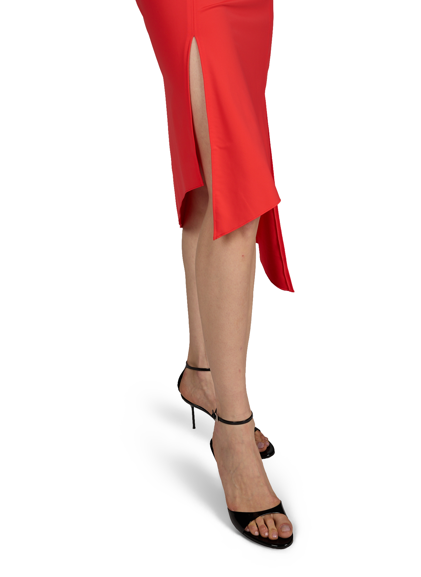 Jupe mi-longue Flower à fente COPERNI Rouge