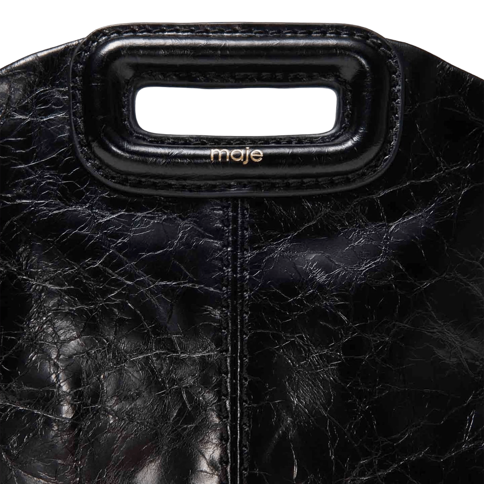 Sac bandoulière en cuir miss m mini MAJE Noir