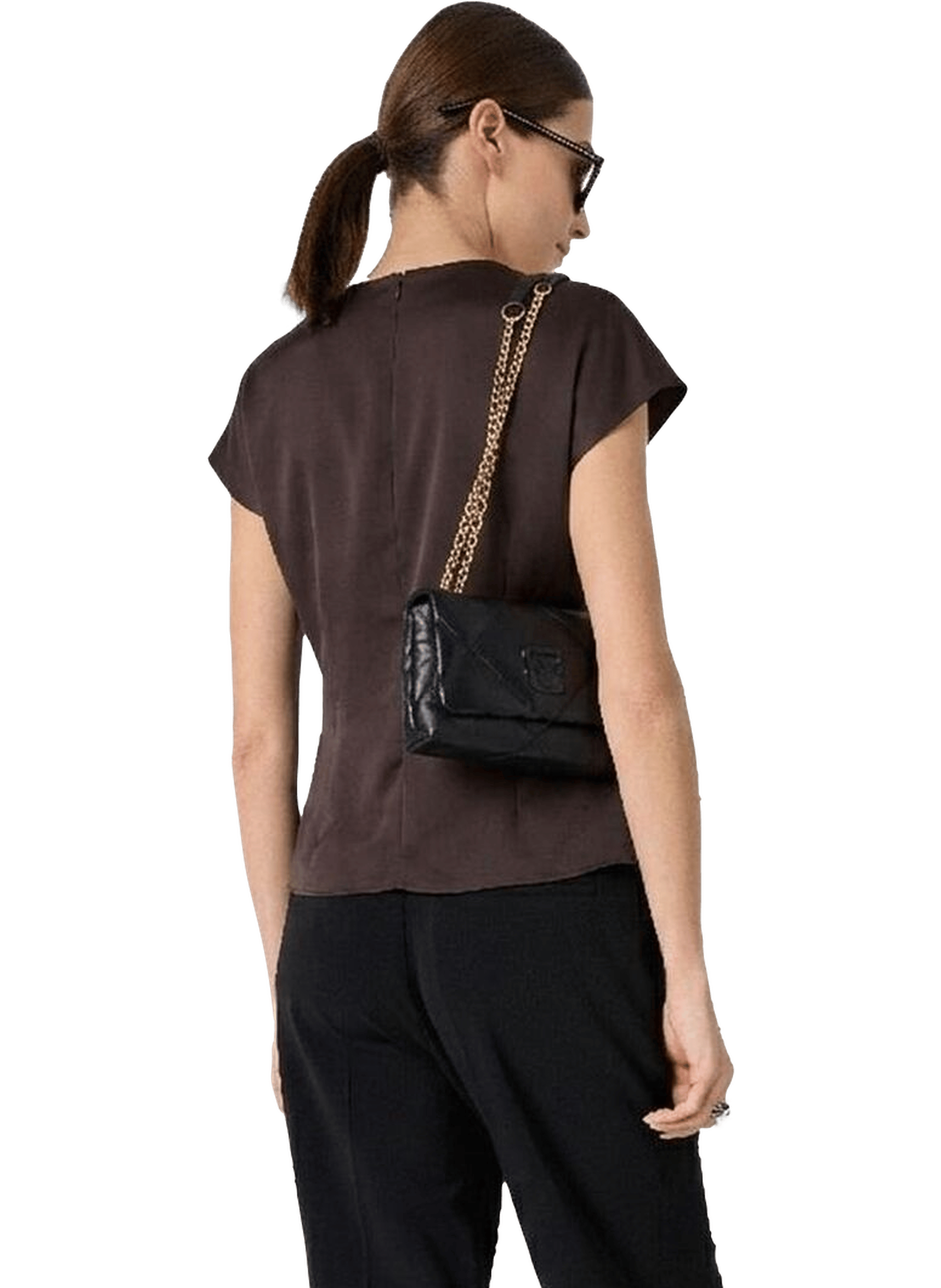 Top drapé à bijou doré - claudie GERARD DAREL Marron