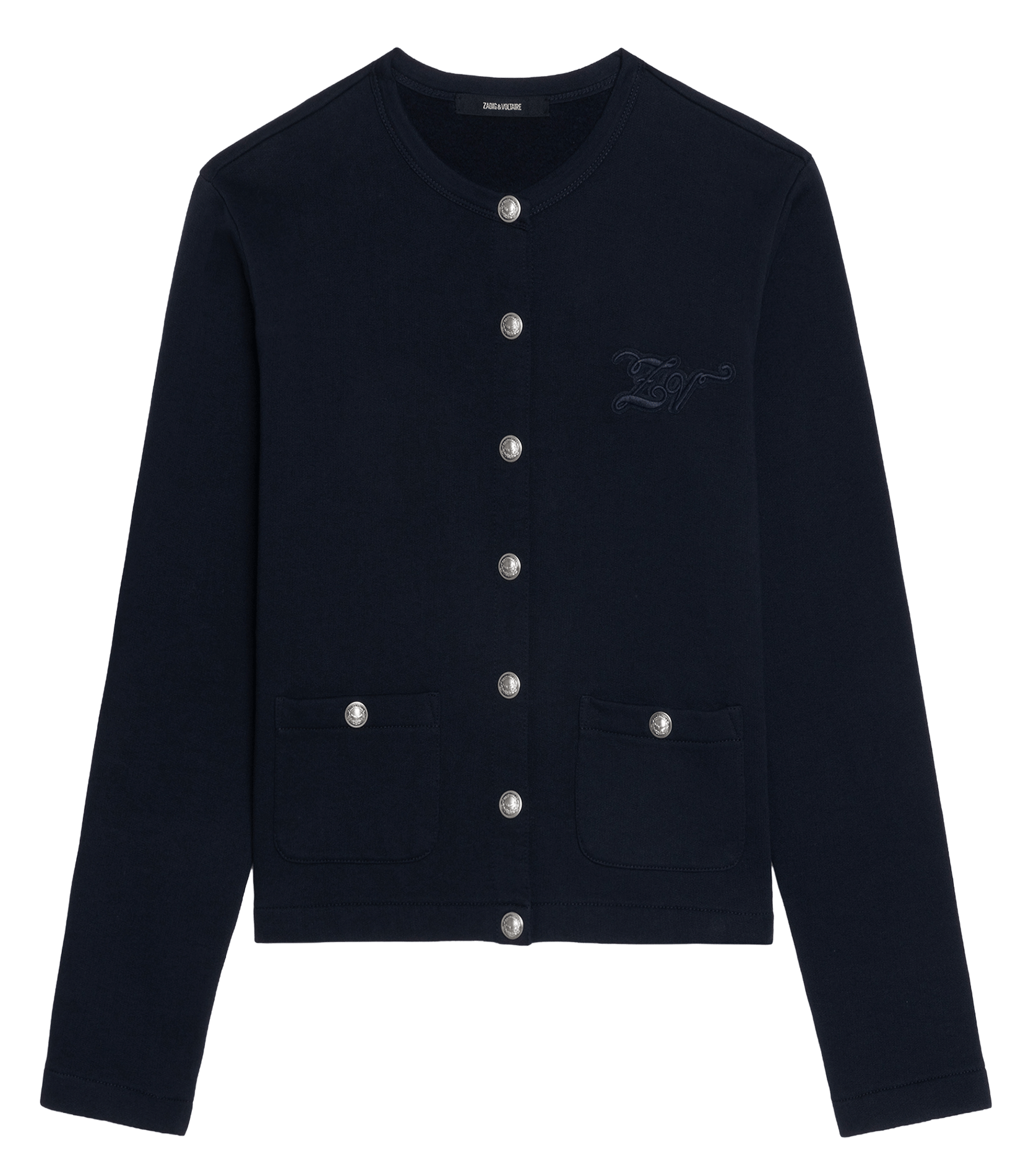 Cardigan boutonné uni en coton bio cama ZADIG&VOLTAIRE Bleu