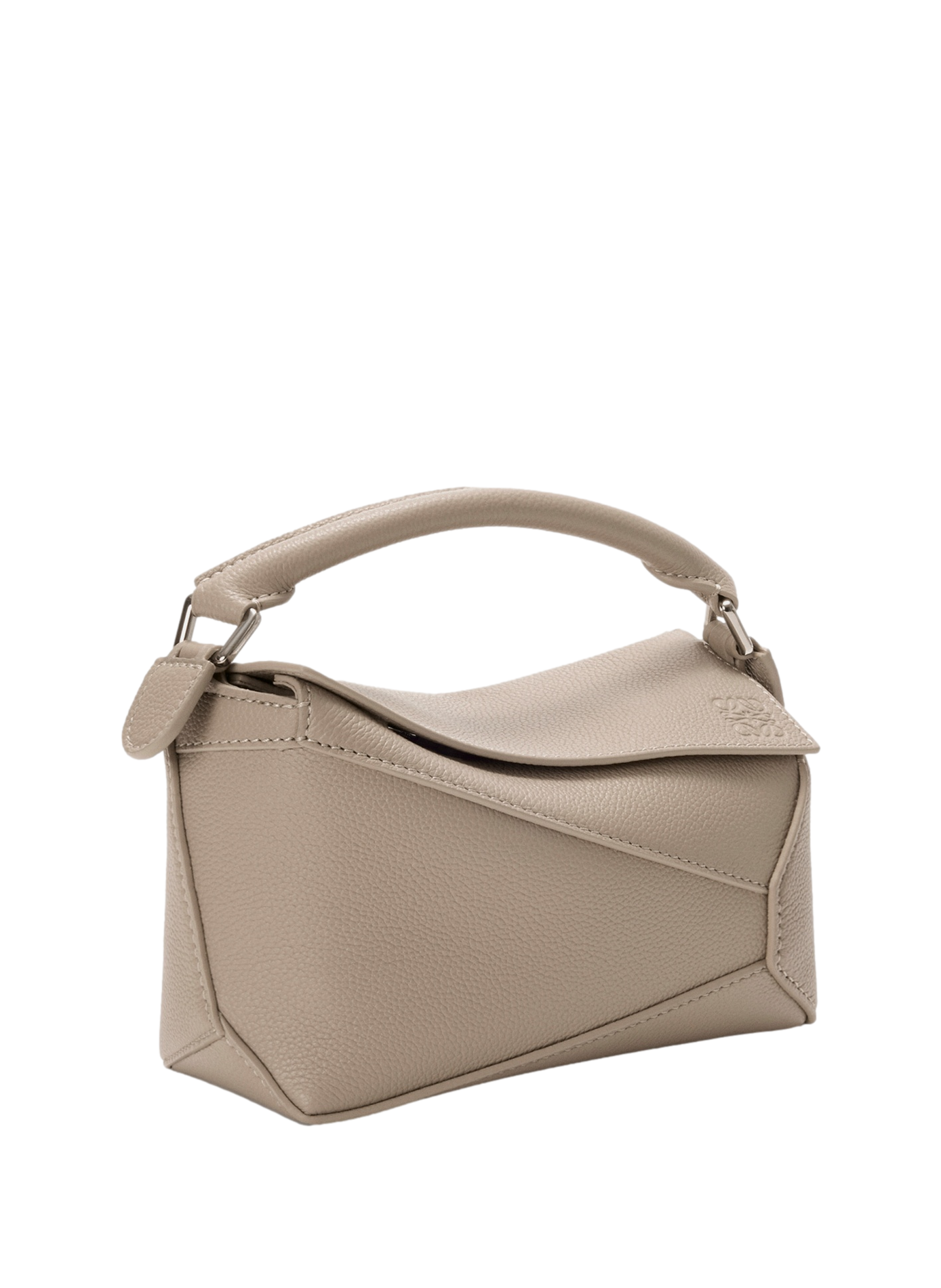 Mini sac Puzzle Edge en cuir de veau grainé souple LOEWE Marron