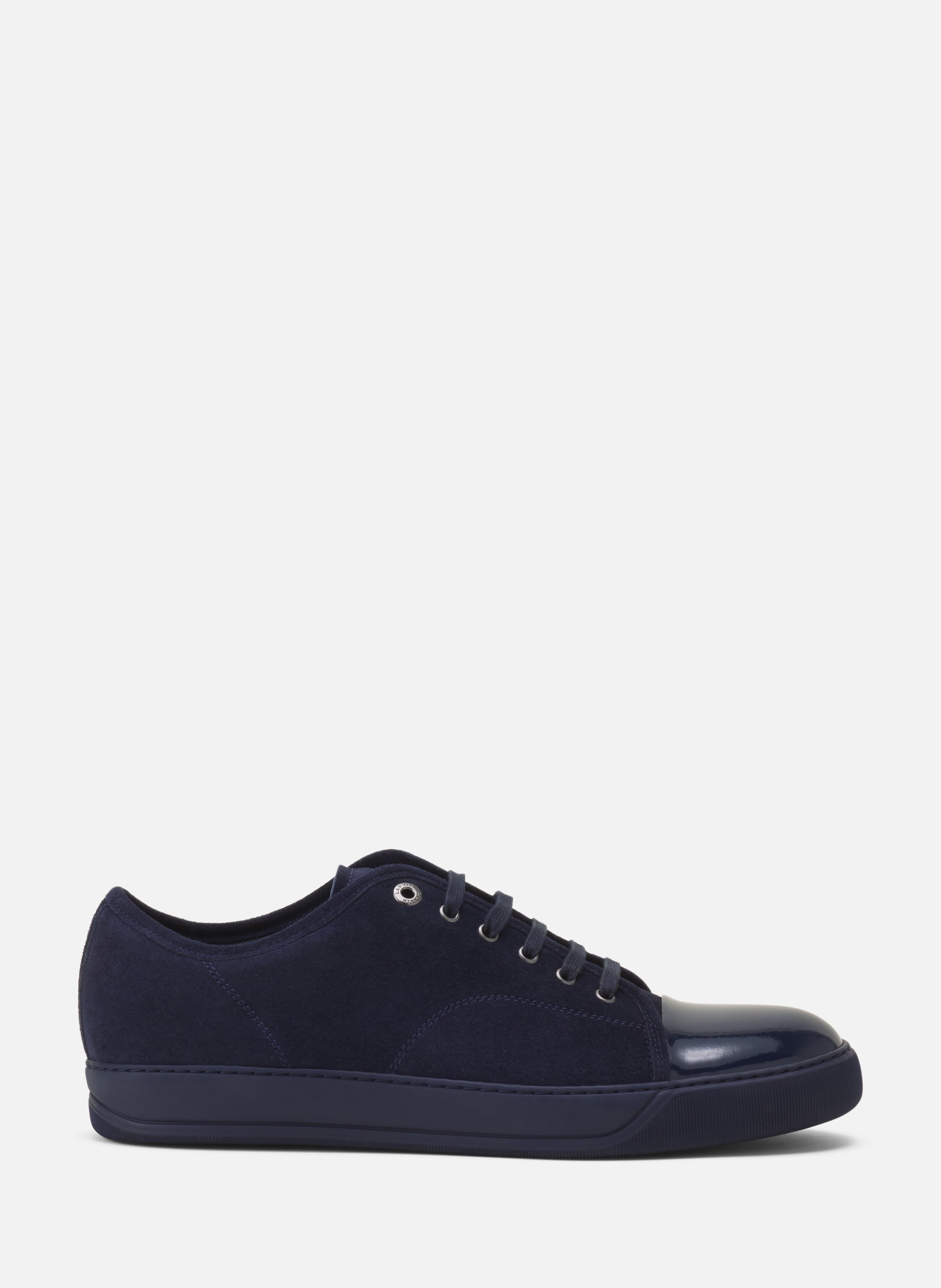Sneakers dbb1 en suede et cuir vernis LANVIN Bleu