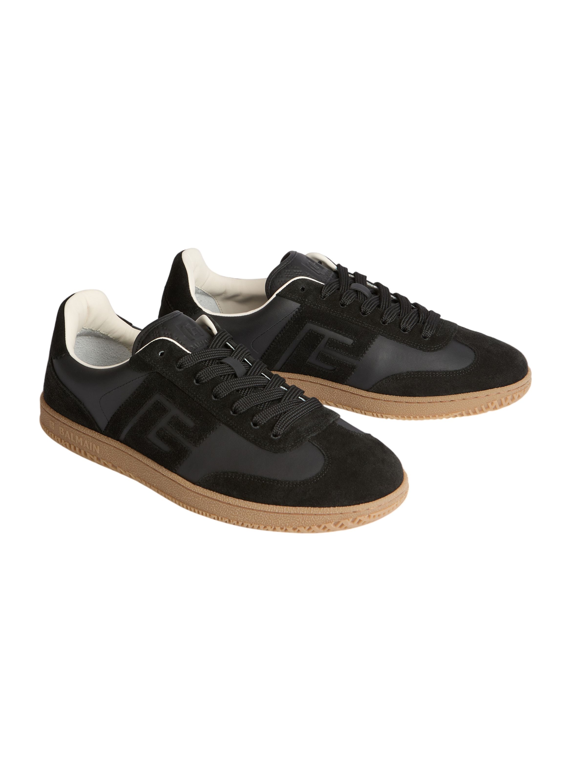 Baskets balmain swan en cuir suédé et lisse BALMAIN Noir