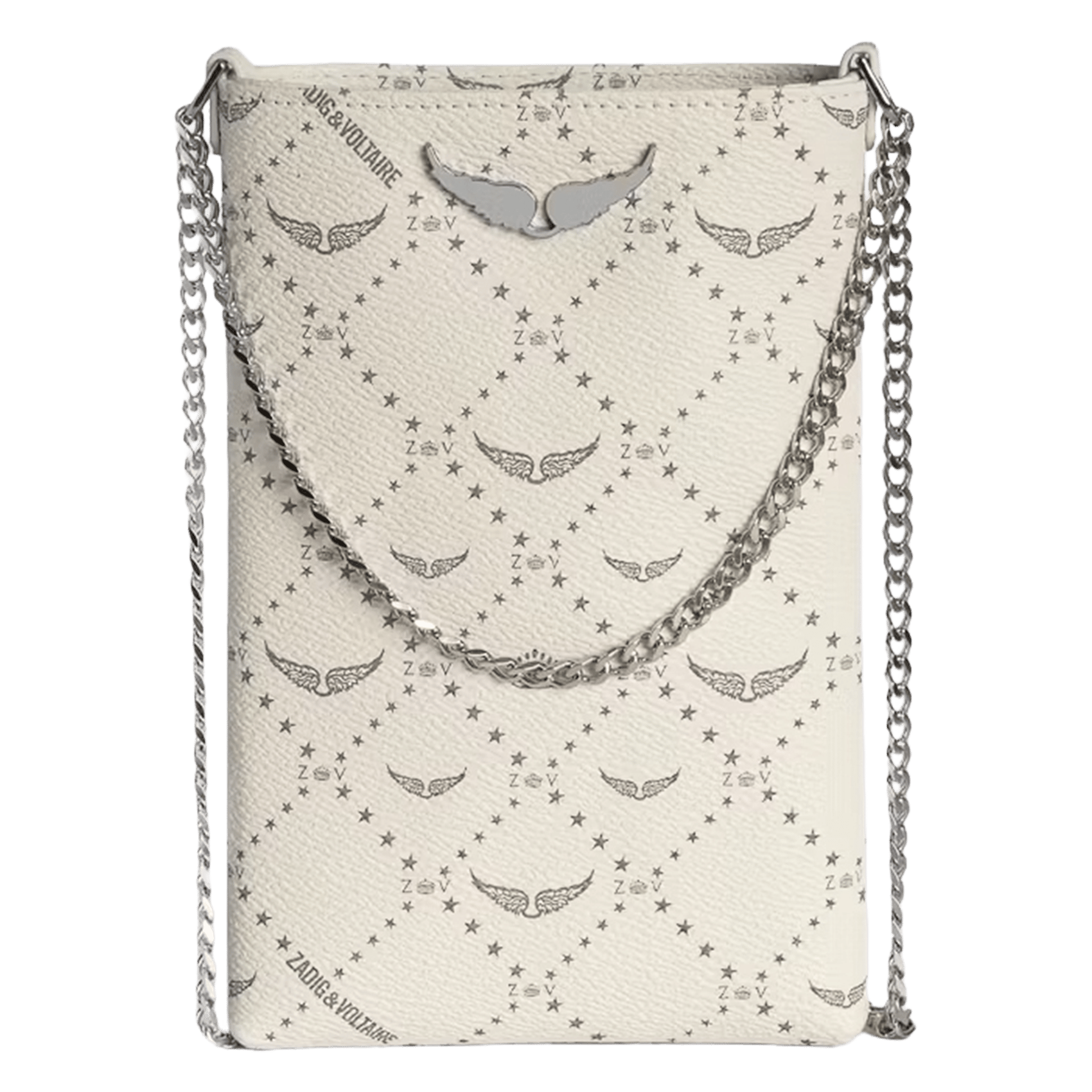Telefoonhoesje van bedrukt leren rockprint ZADIG&VOLTAIRE Wit