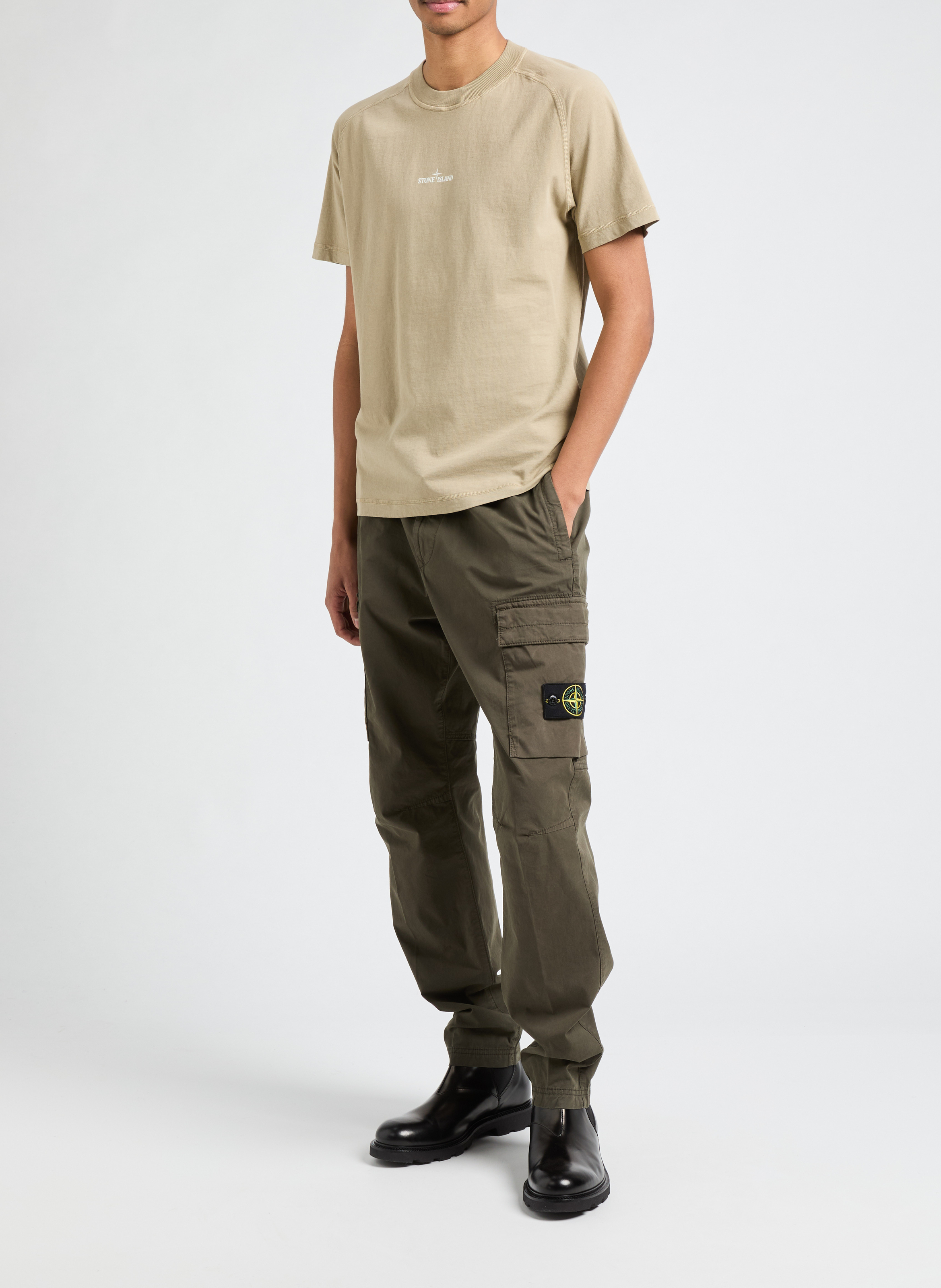 Katoenen t-shirt STONE ISLAND Beige