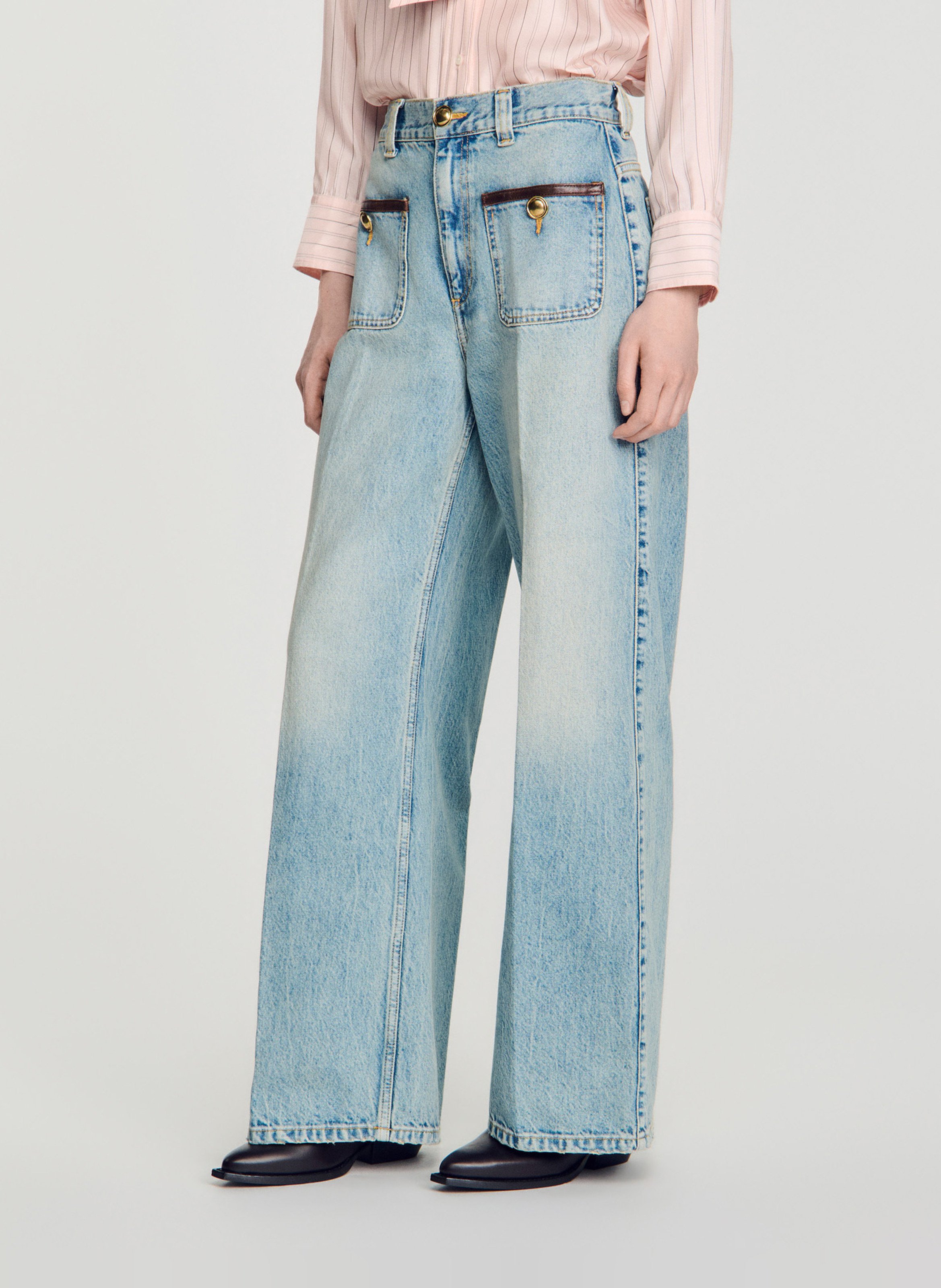 Jean large SANDRO Bleu