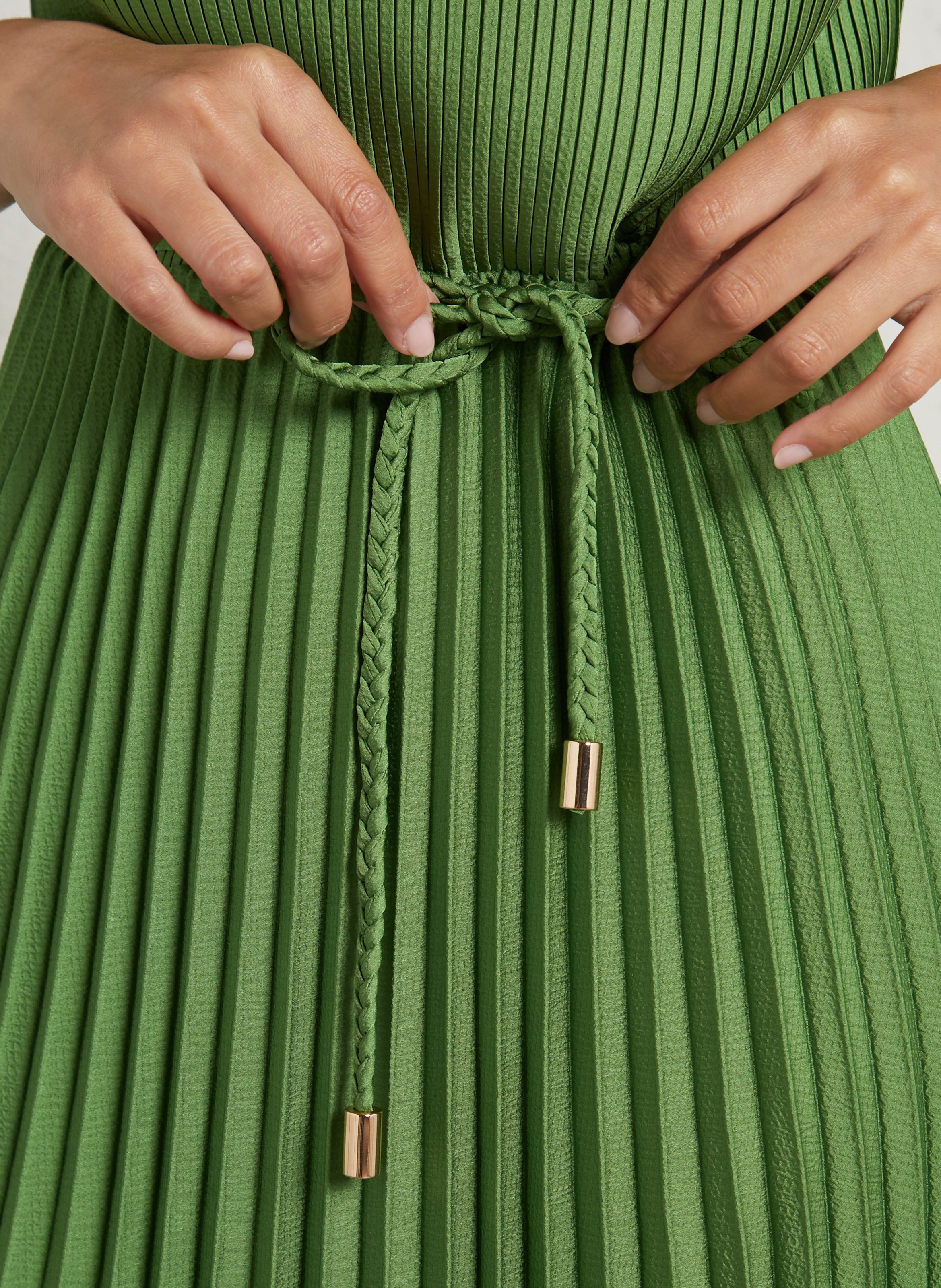 Robe droite longue plissée bell MAISON 123 Vert