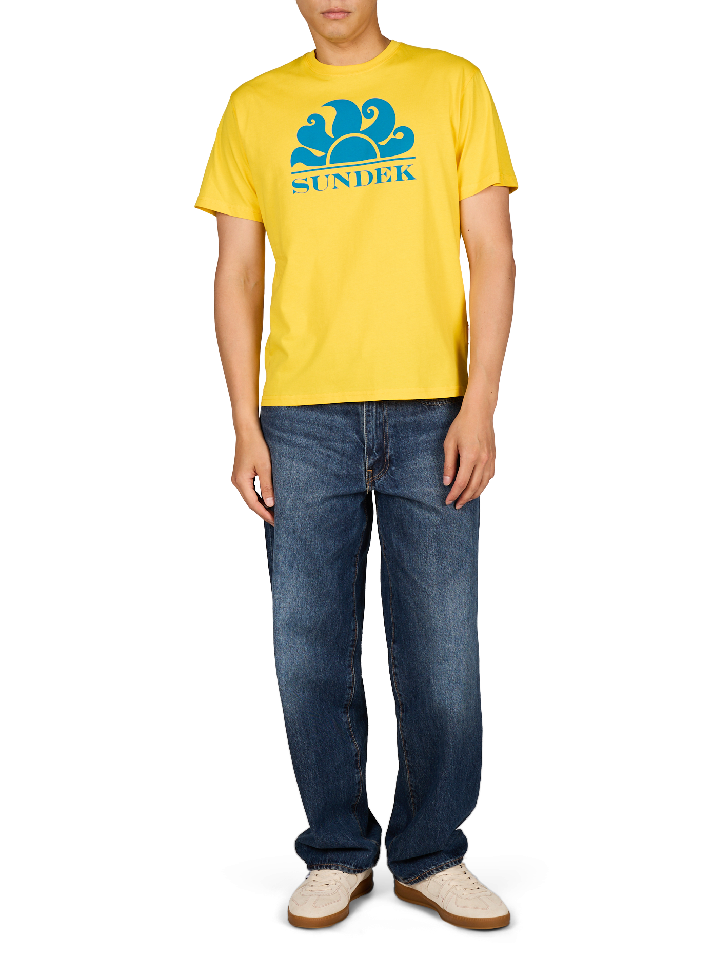 Round neck cotton t-shirt SUNDEK Yellow