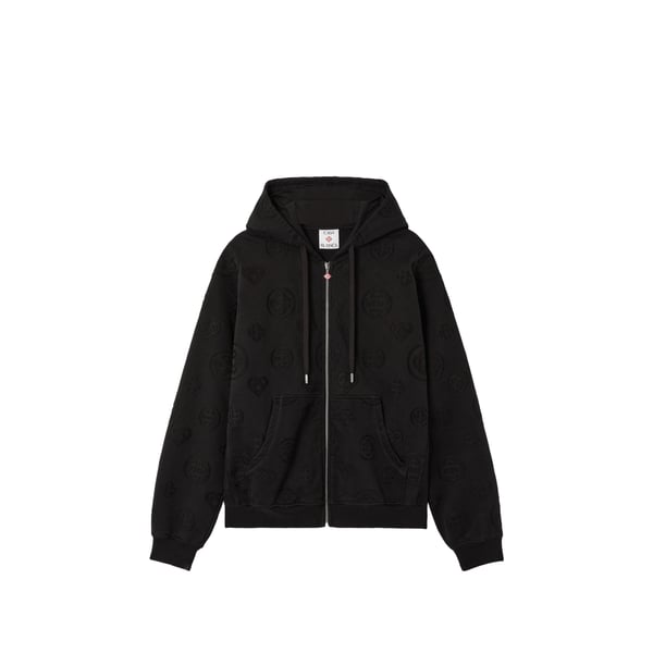 Sweat zippé ample brodé à capuche Sweat zippé ample brodé à capuche
