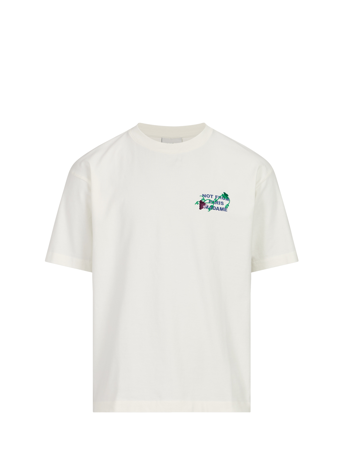 Cotton T-shirt with embroidered back DROLE DE MONSIEUR White