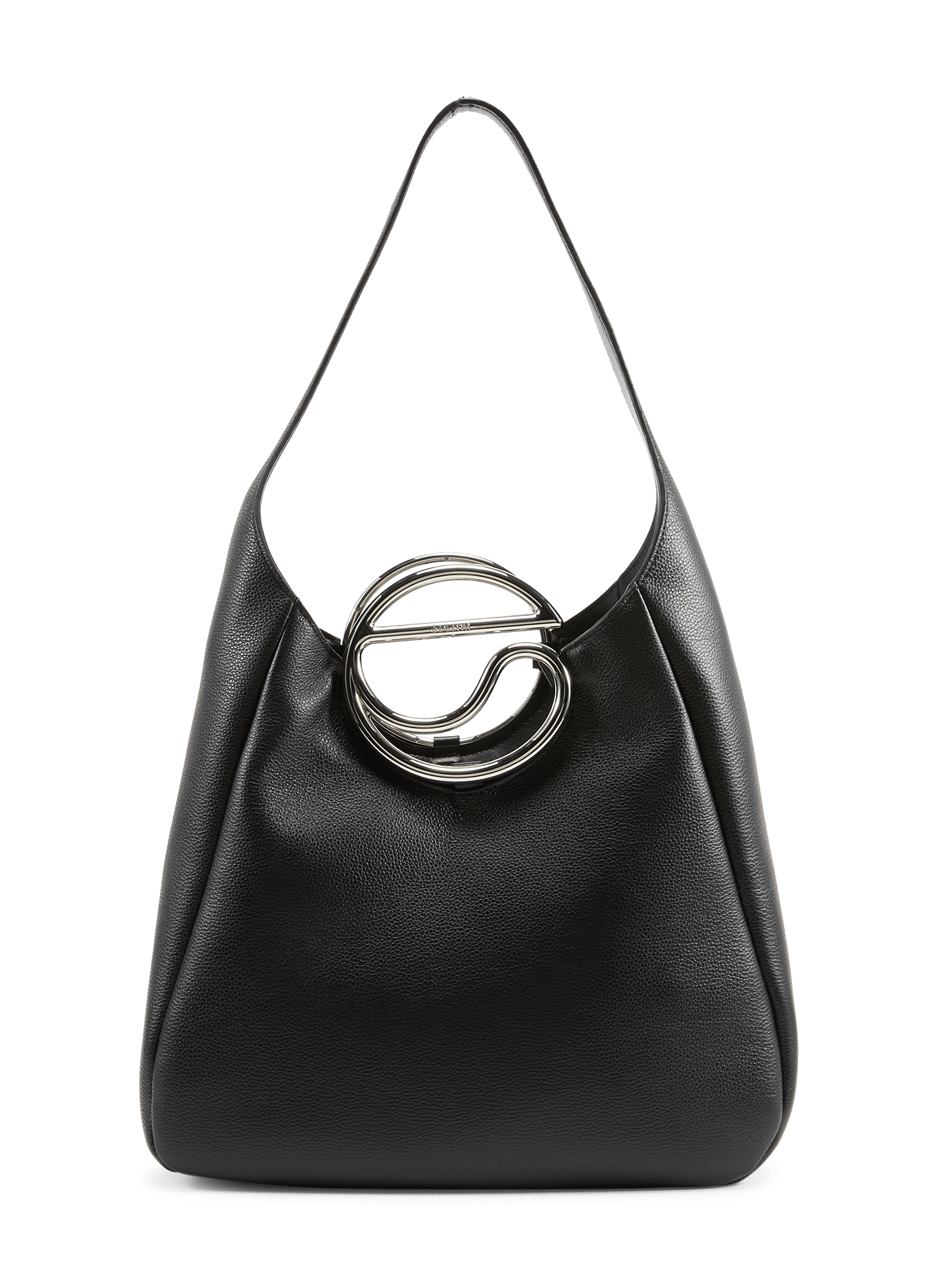 Handbag with metallic logo detail in grained leather COPERNI Black