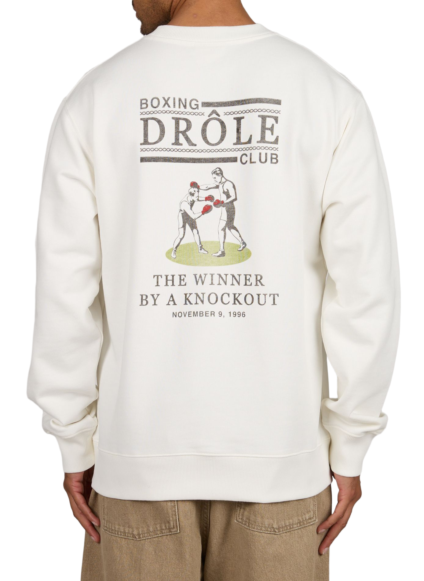 Oversized cotton motif sweatshirt DROLE DE MONSIEUR White