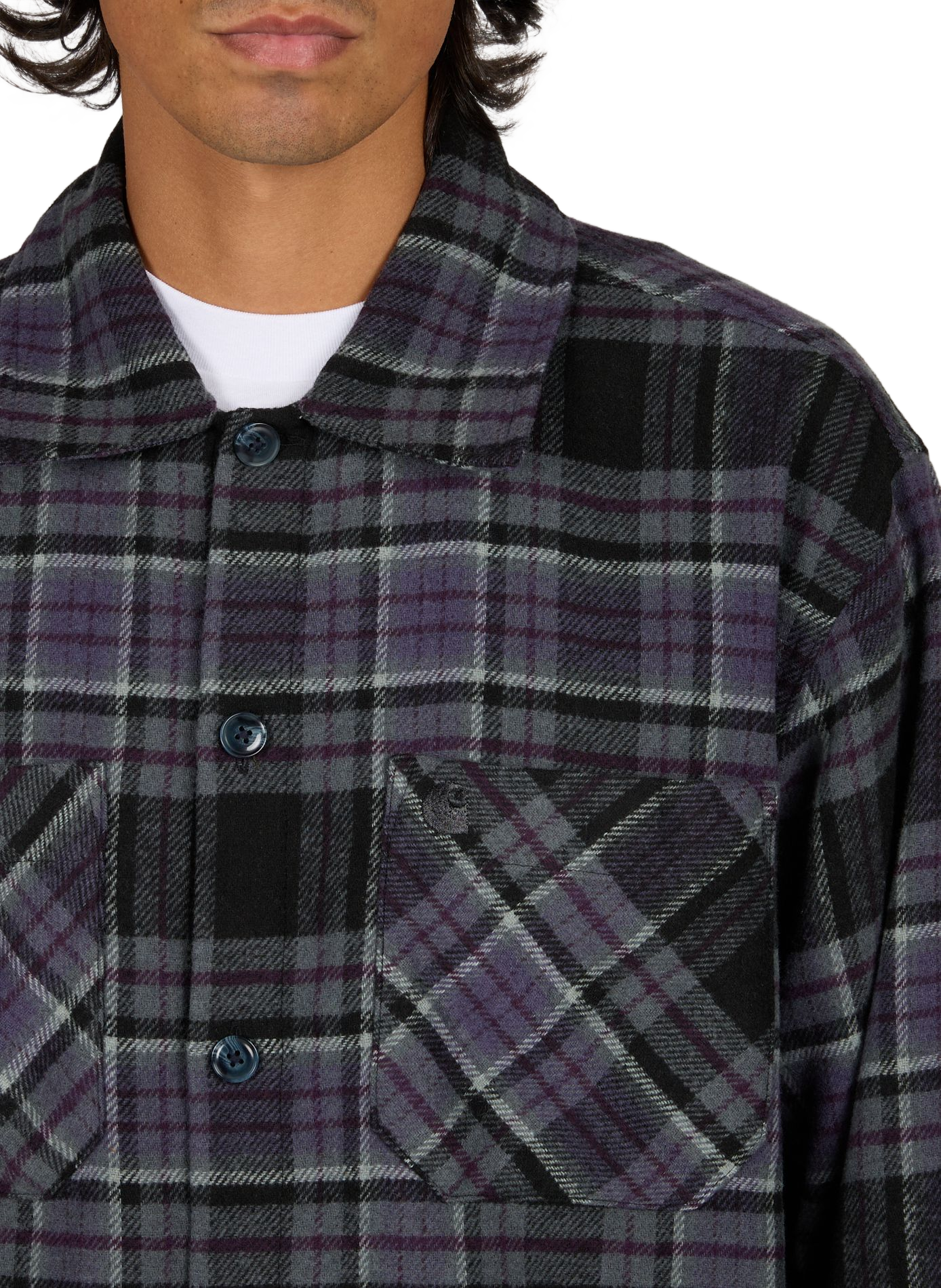 Langarmhemd mit Karomuster aus Tweed CARHARTT WIP Violett