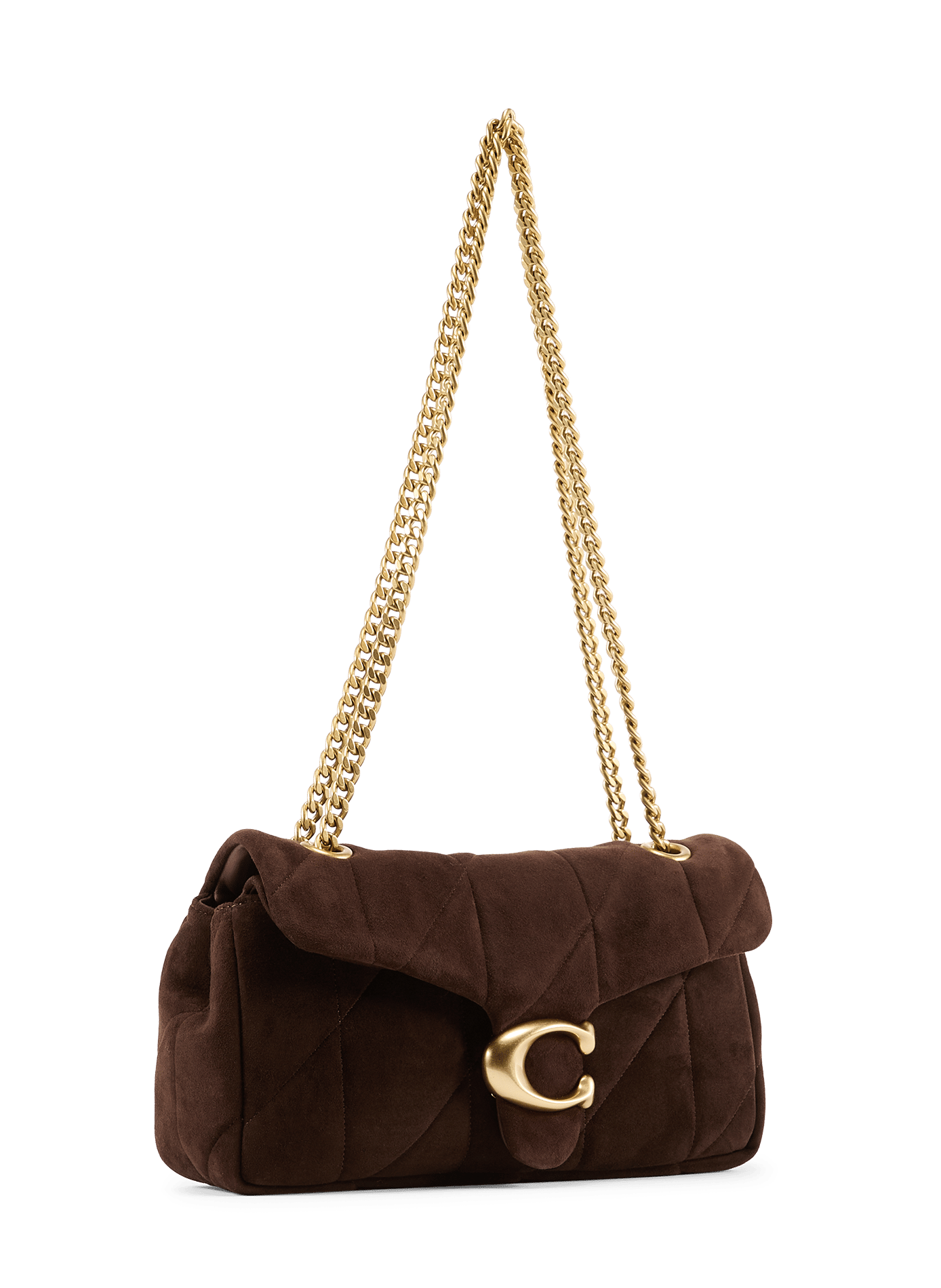 Sac bandoulière Tabby 26 matelassé en cuir daim COACH Marron