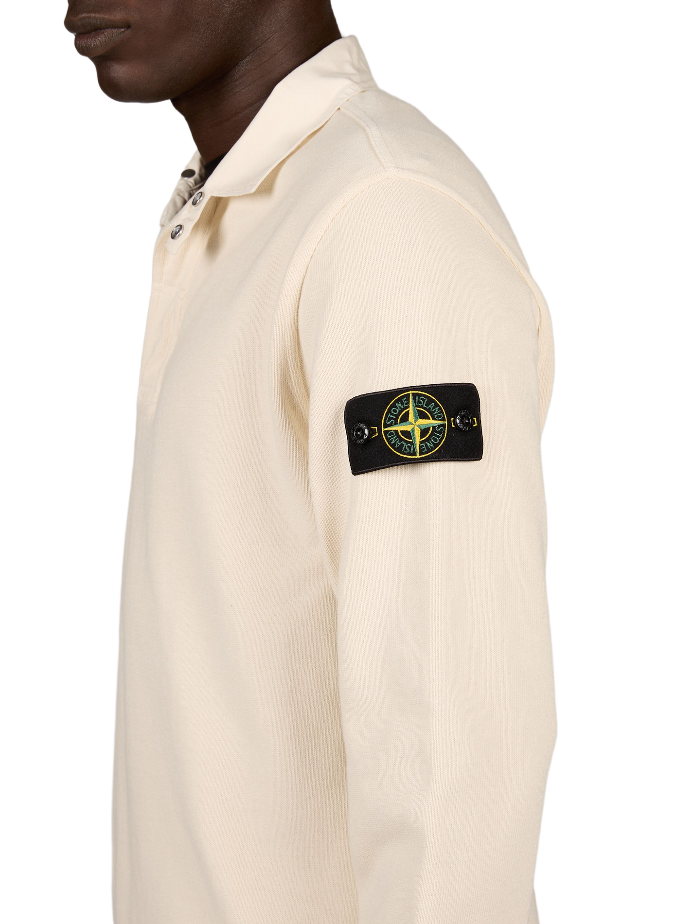 Long-sleeved cotton polo shirt STONE ISLAND Beige