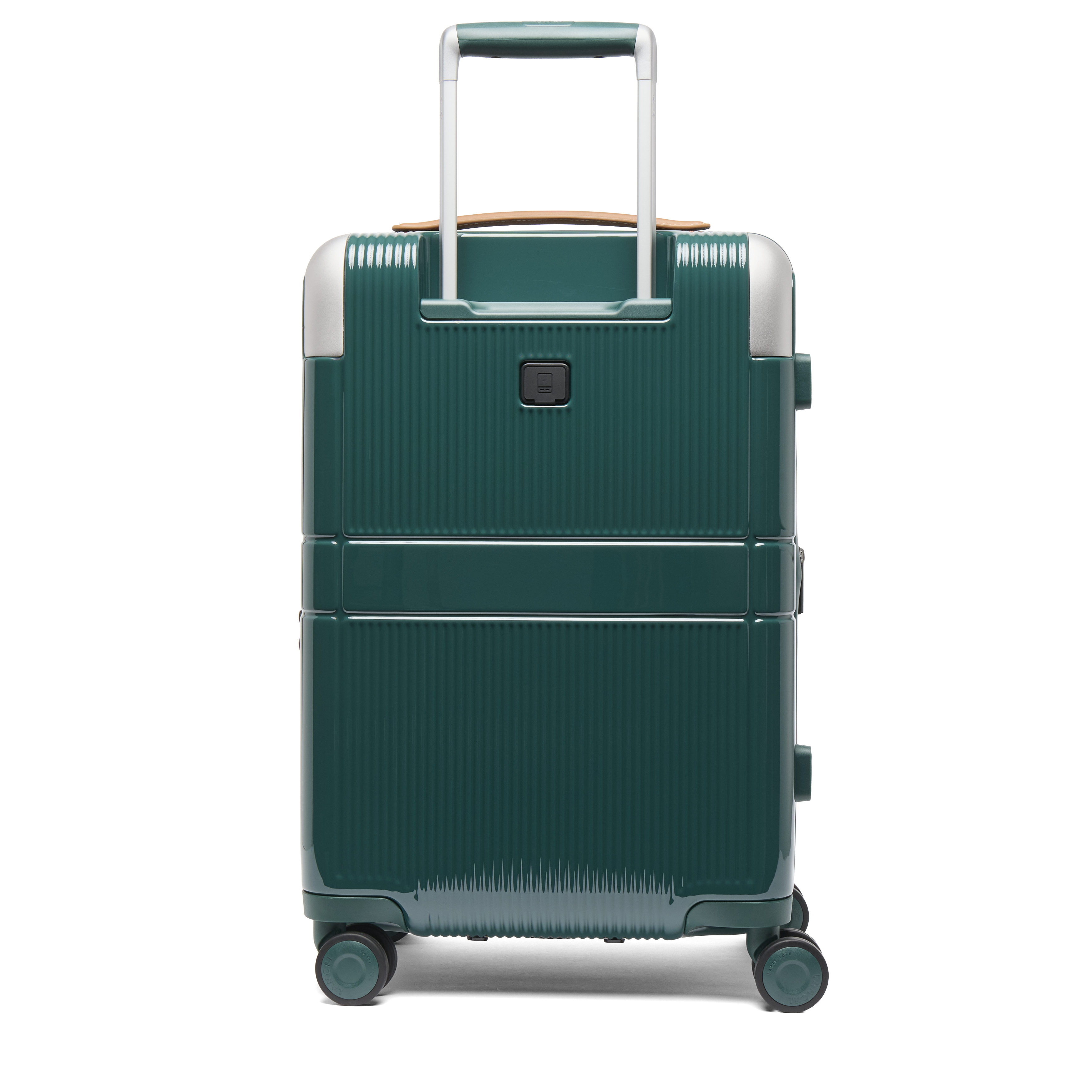 Handbagage met 4 wielen, uitbreidbare rits, met het Lancel-embleem van polycarbonaat en leer. LANCEL Groen