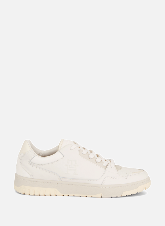 TOMMY HILFIGER Leather low-top sneakers White