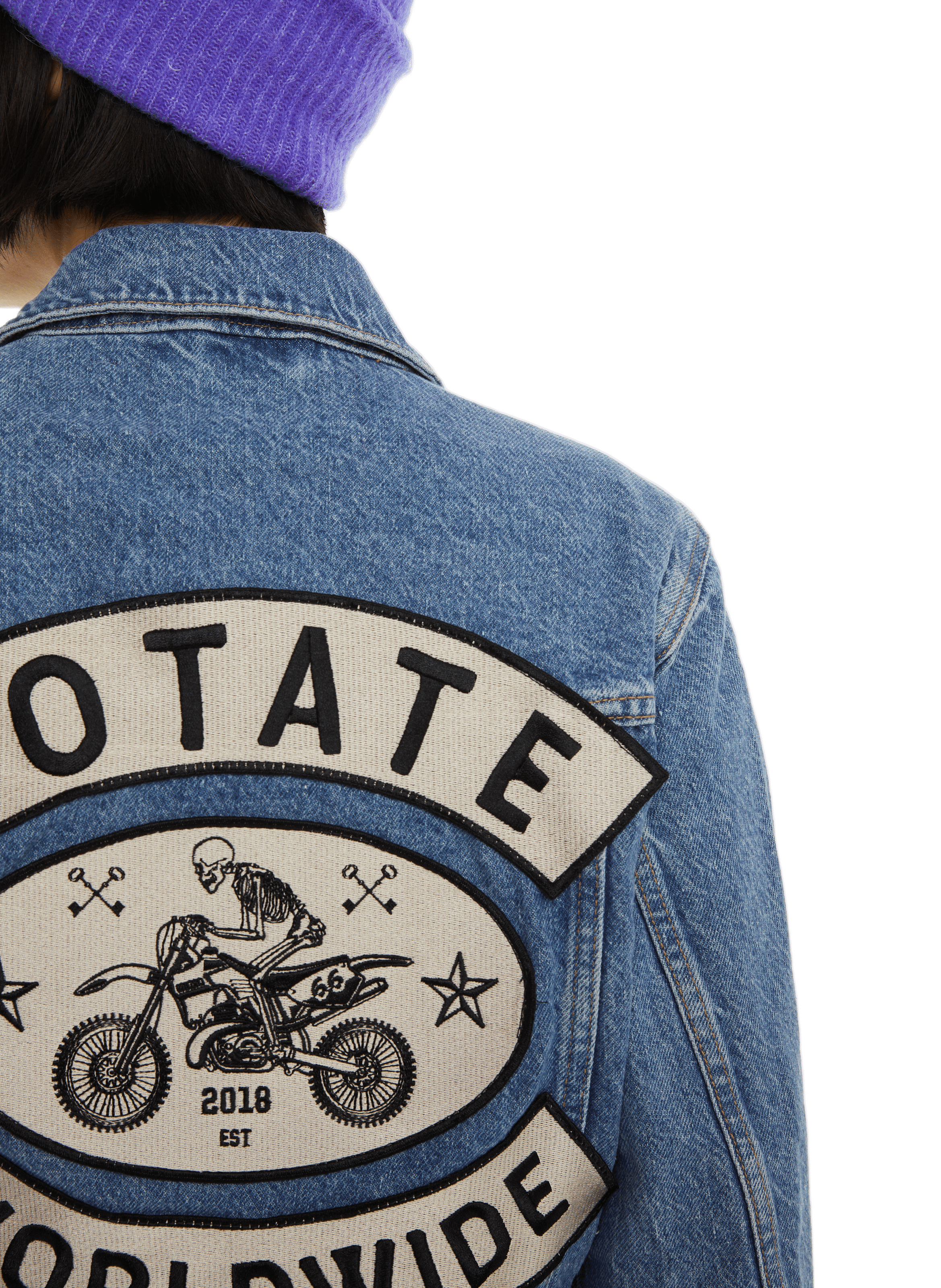 Denim jacket with logo  ROTATE Blue