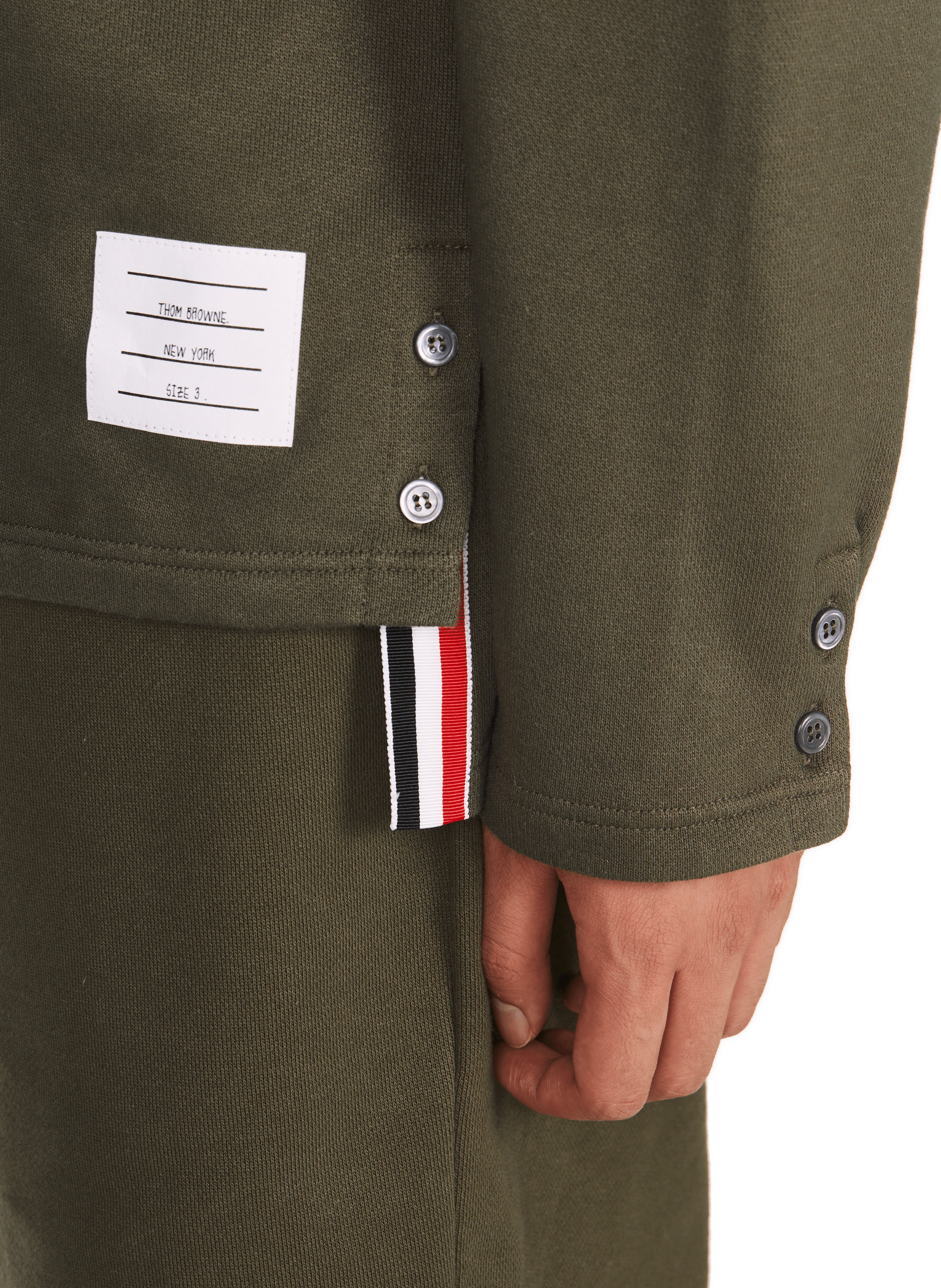 Oversized cotton sweatshirt THOM BROWNE Green