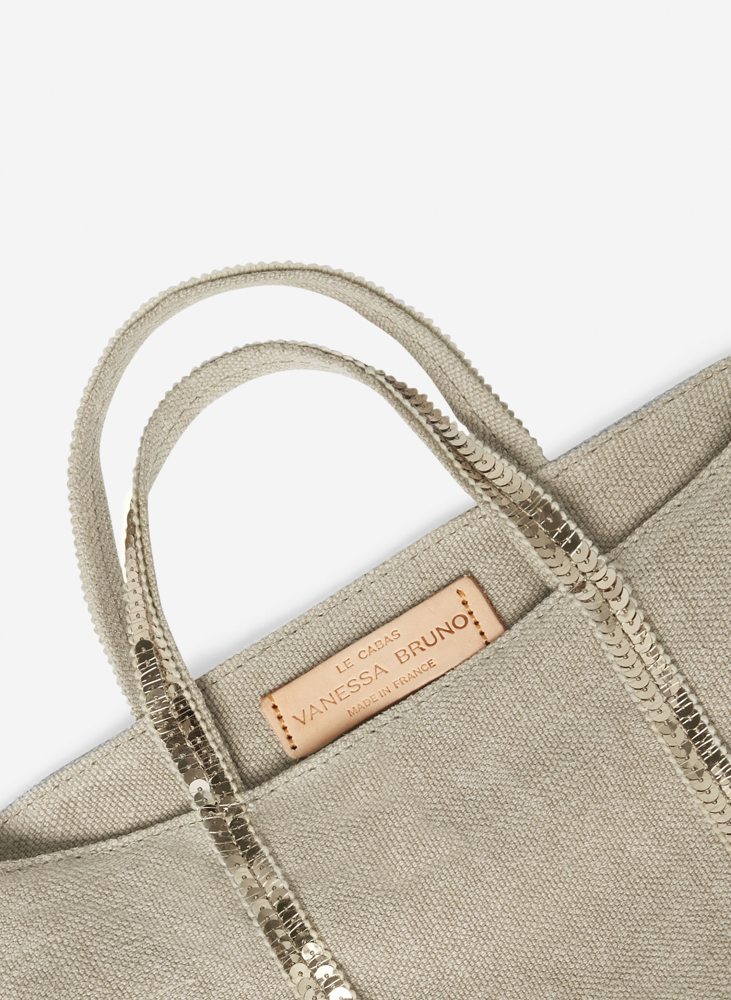 Cabas xs zippé en lin VANESSA BRUNO Beige