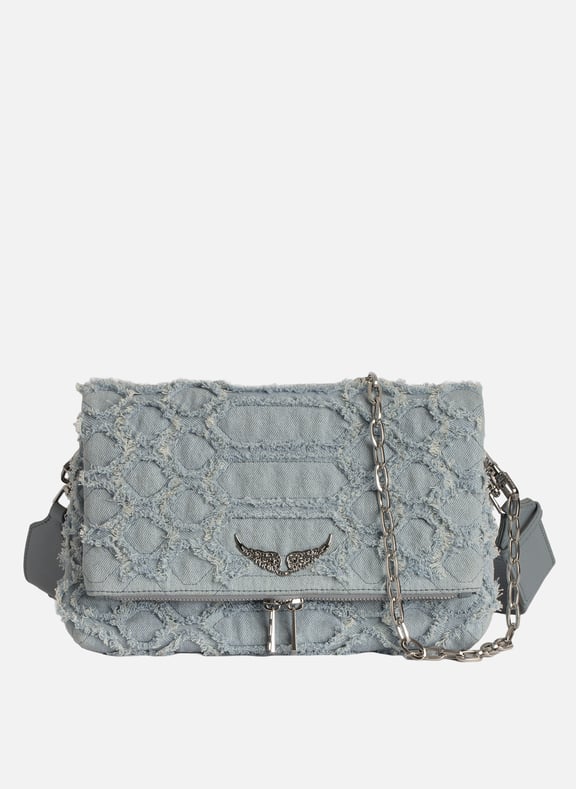 Sac bandoulière zippé en denim rocky Bleu by ZADIG&VOLTAIRE ZADIG&VOLTAIRE Sac bandoulière zippé en denim rocky Bleu