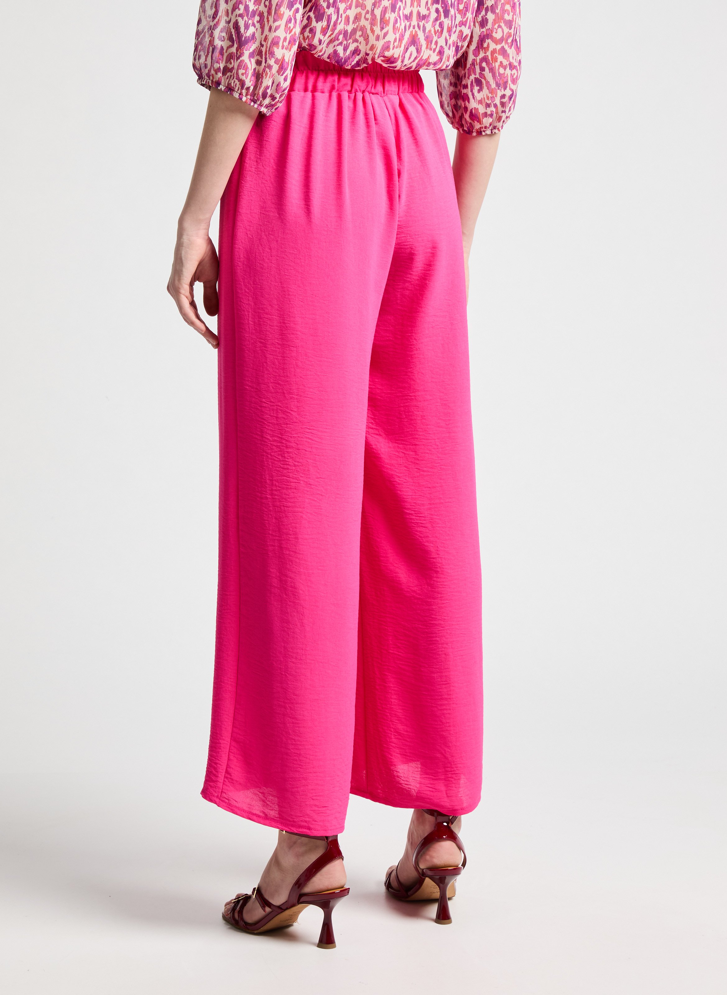 Pantalon droit et fluide AU PRINTEMPS PARIS Rose