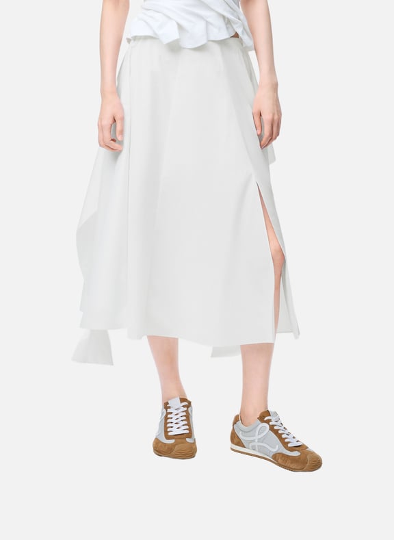 Jupe portefeuille en coton Blanc by LOEWE LOEWE Jupe portefeuille en coton Blanc