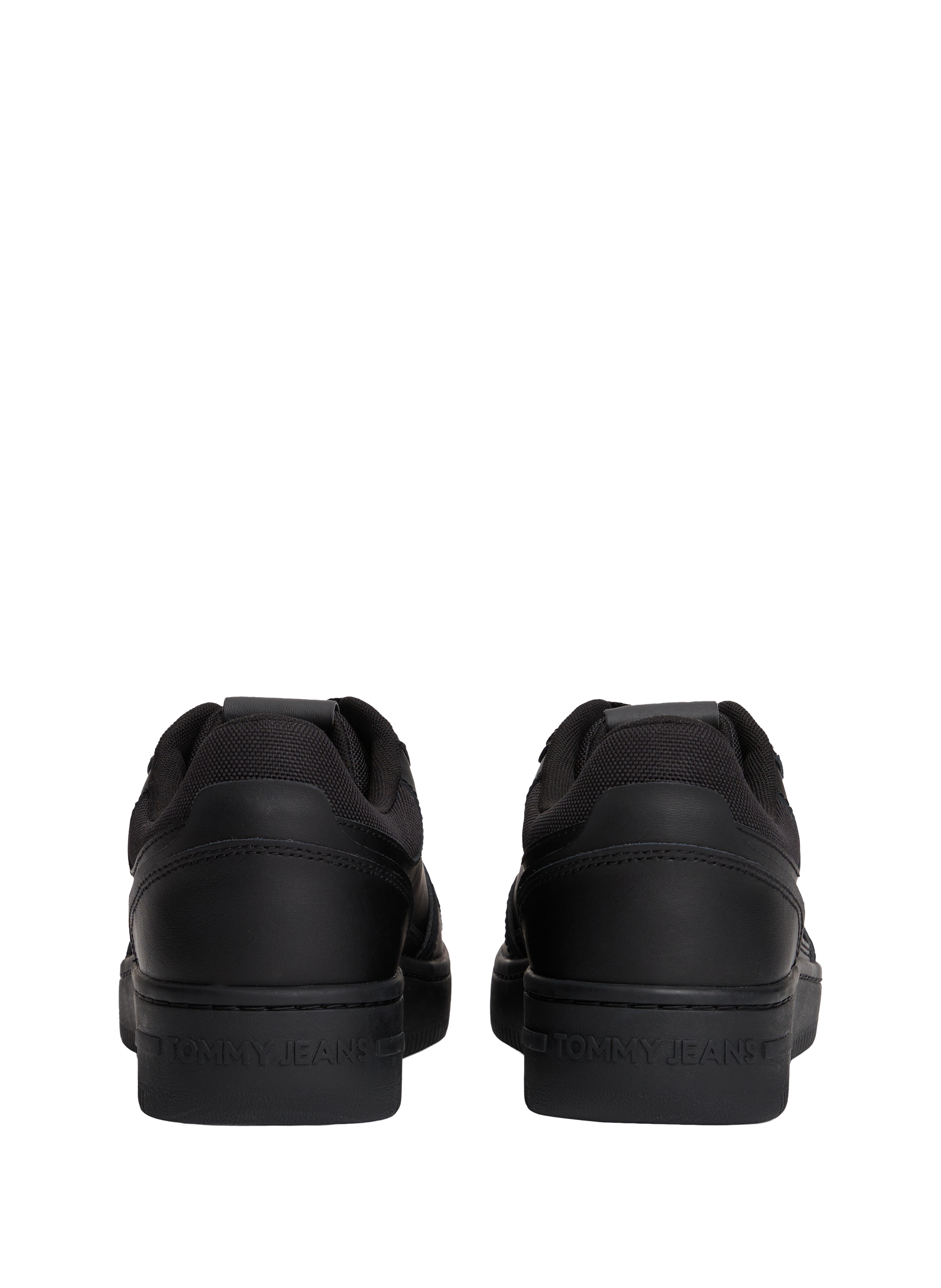 Retro leather sneakers with a serrated sole TOMMY HILFIGER Black