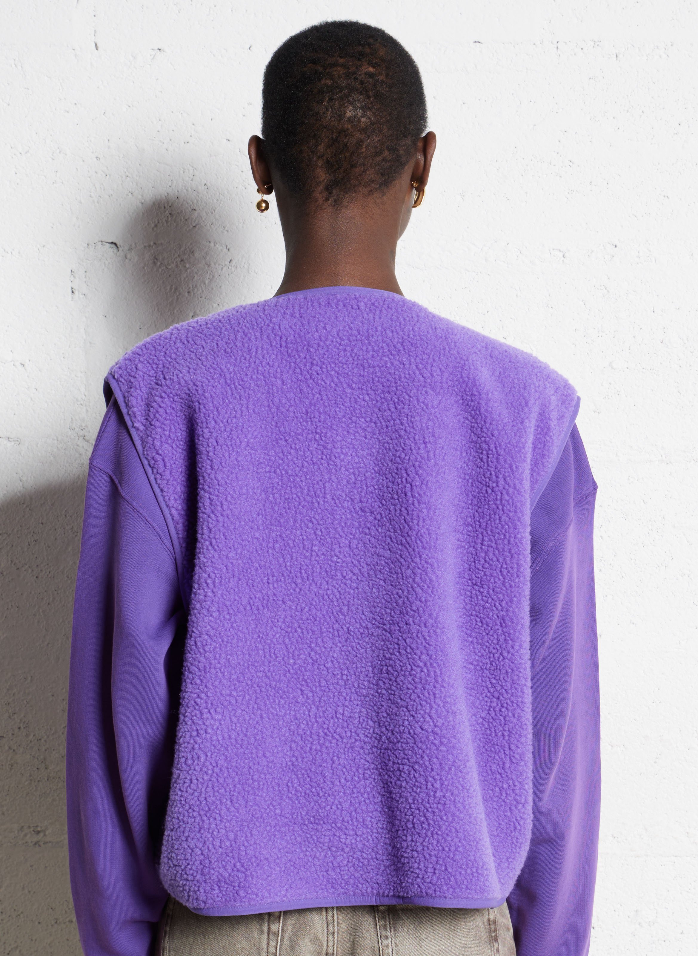 Gilet col rond molletonné sans manches hoktown AMERICAN VINTAGE Violet