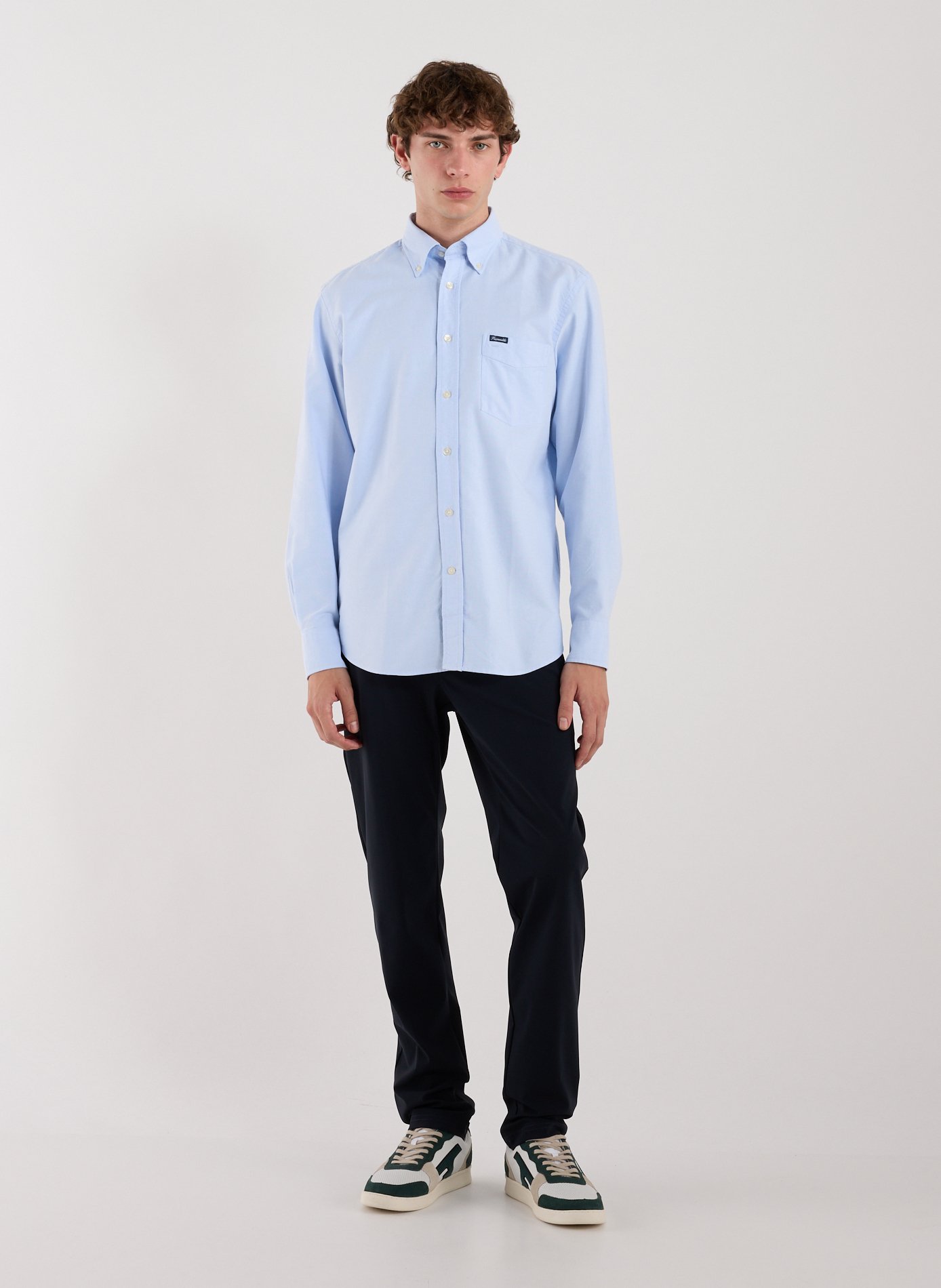 Chemise unie en coton FACONNABLE Bleu
