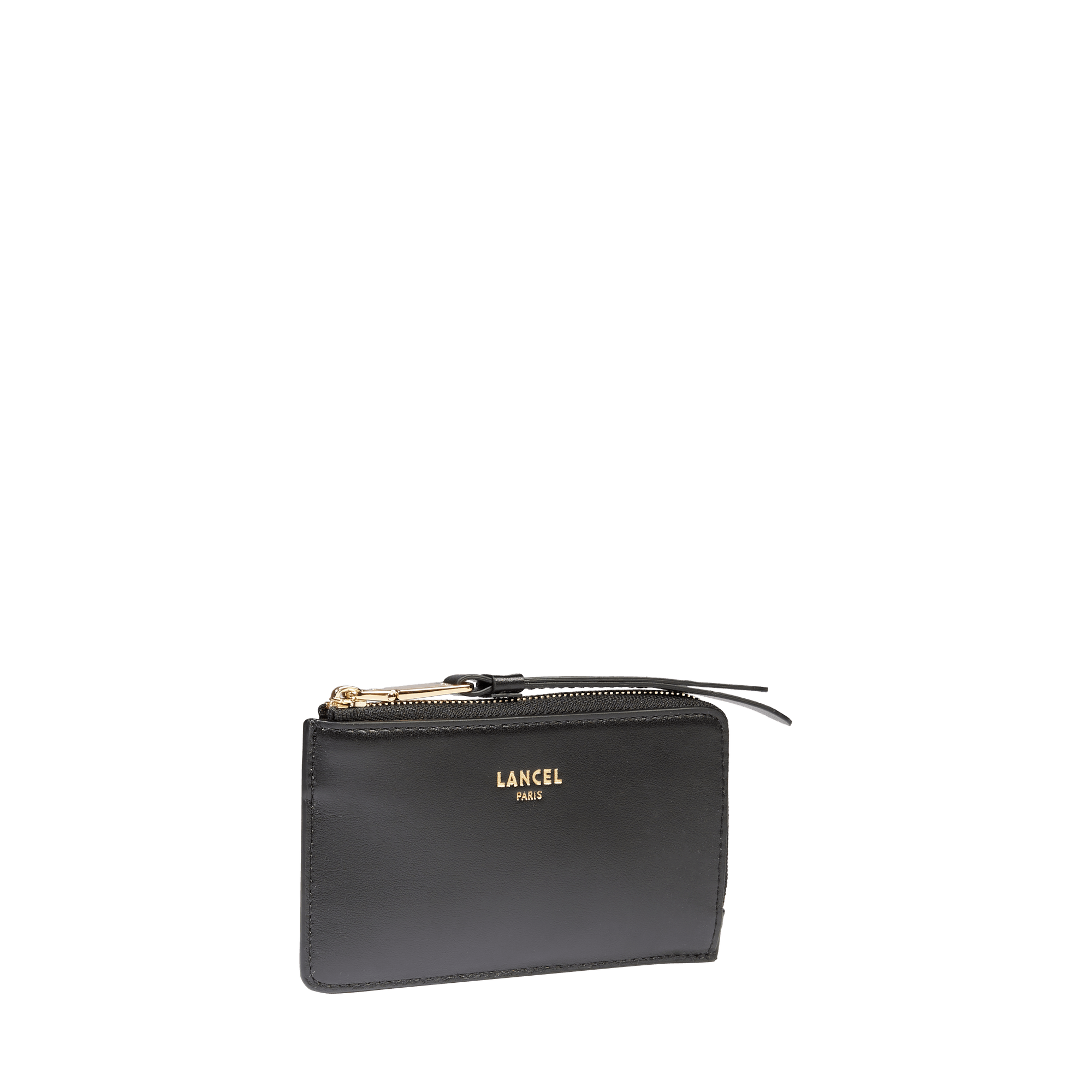 Porte-cartes zippé origami de lancel en cuir LANCEL Noir