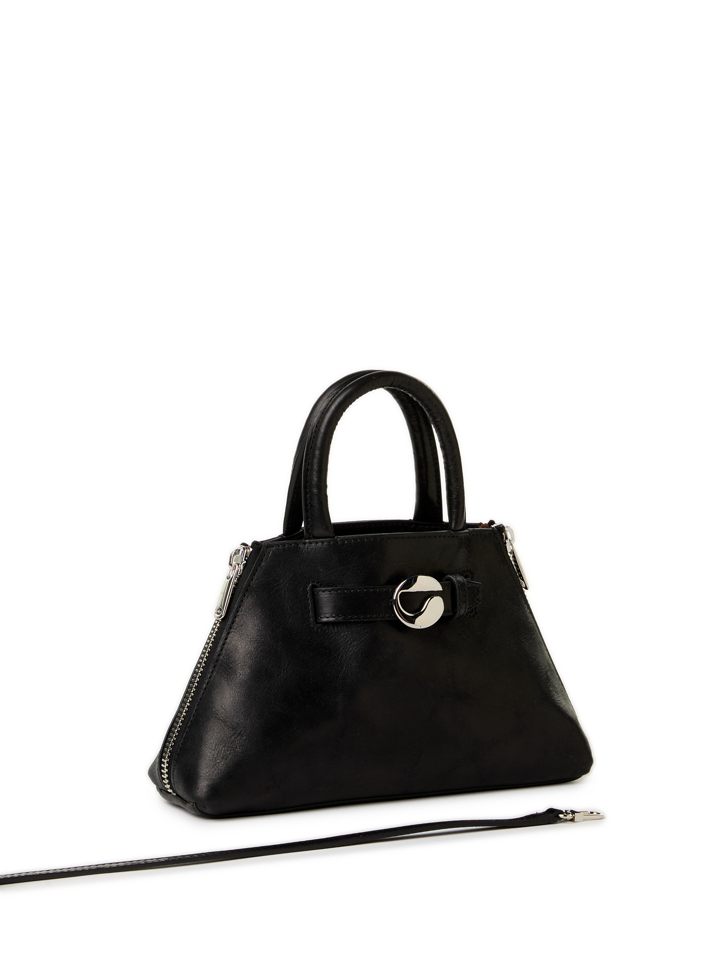 Data leather shoulder bag COPERNI Black