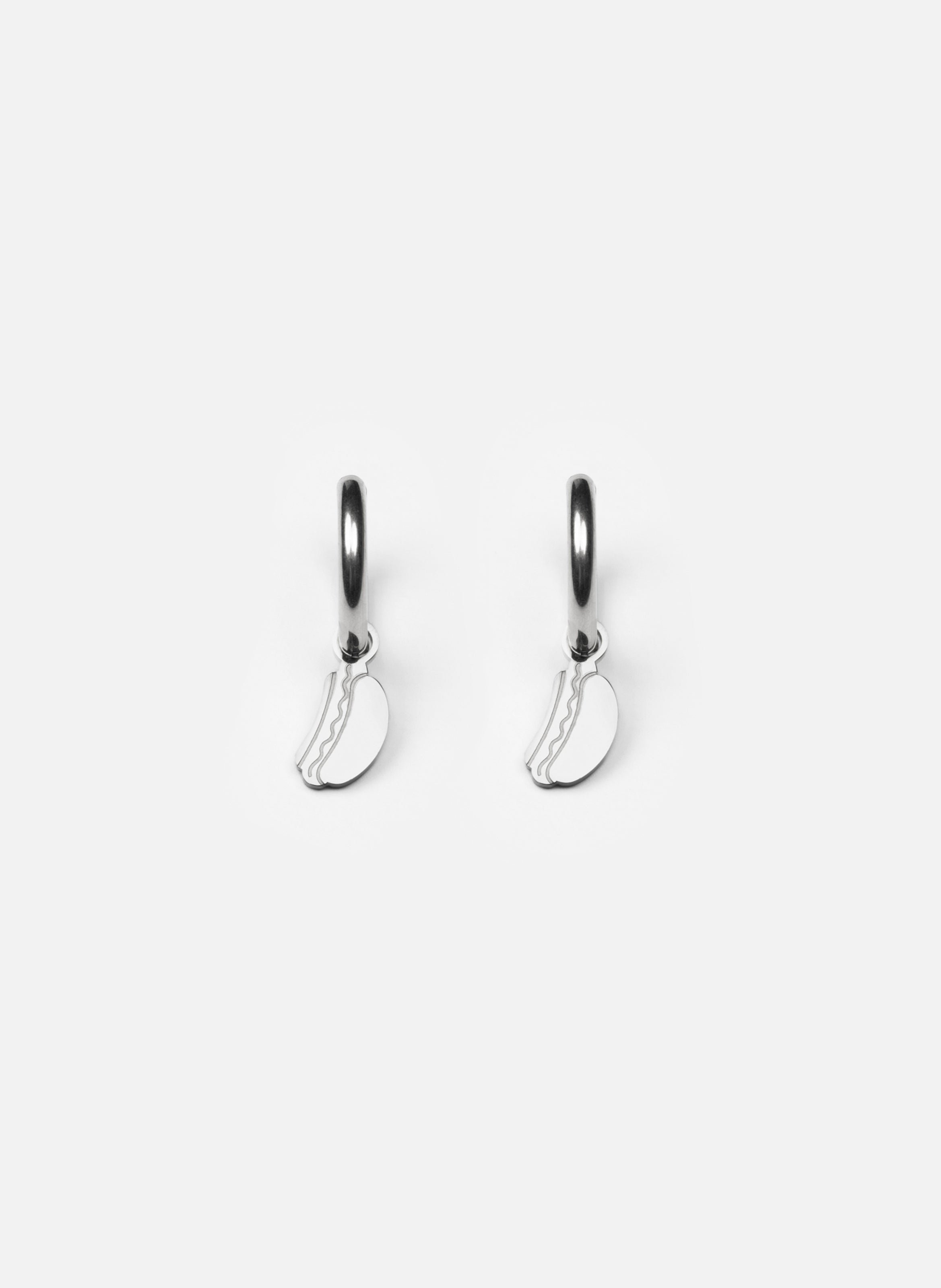 Boucles d'oreilles en acier inoxydable ArgentKURAGE GINZA