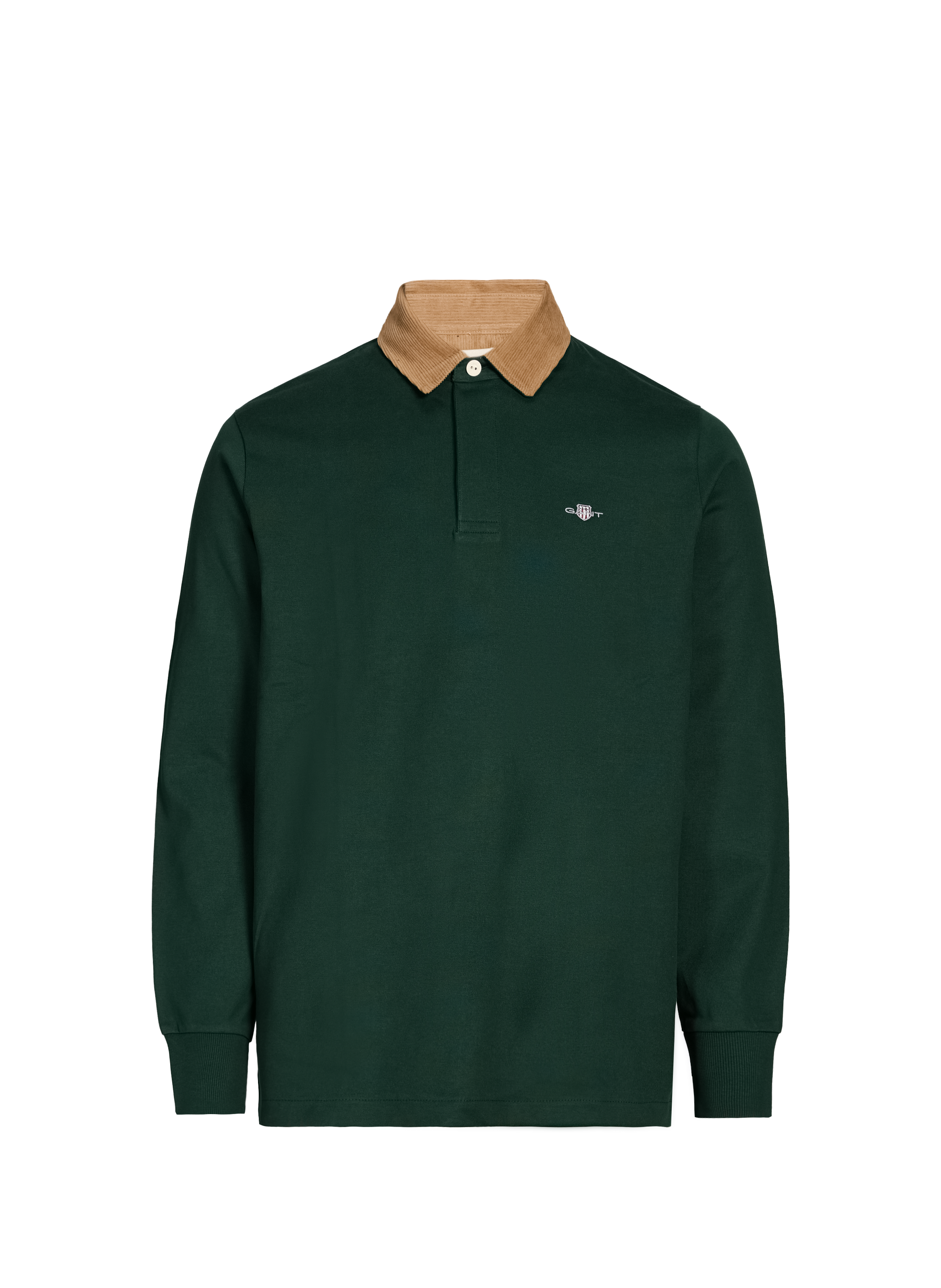 Long-sleeved cotton polo shirt GANT Green